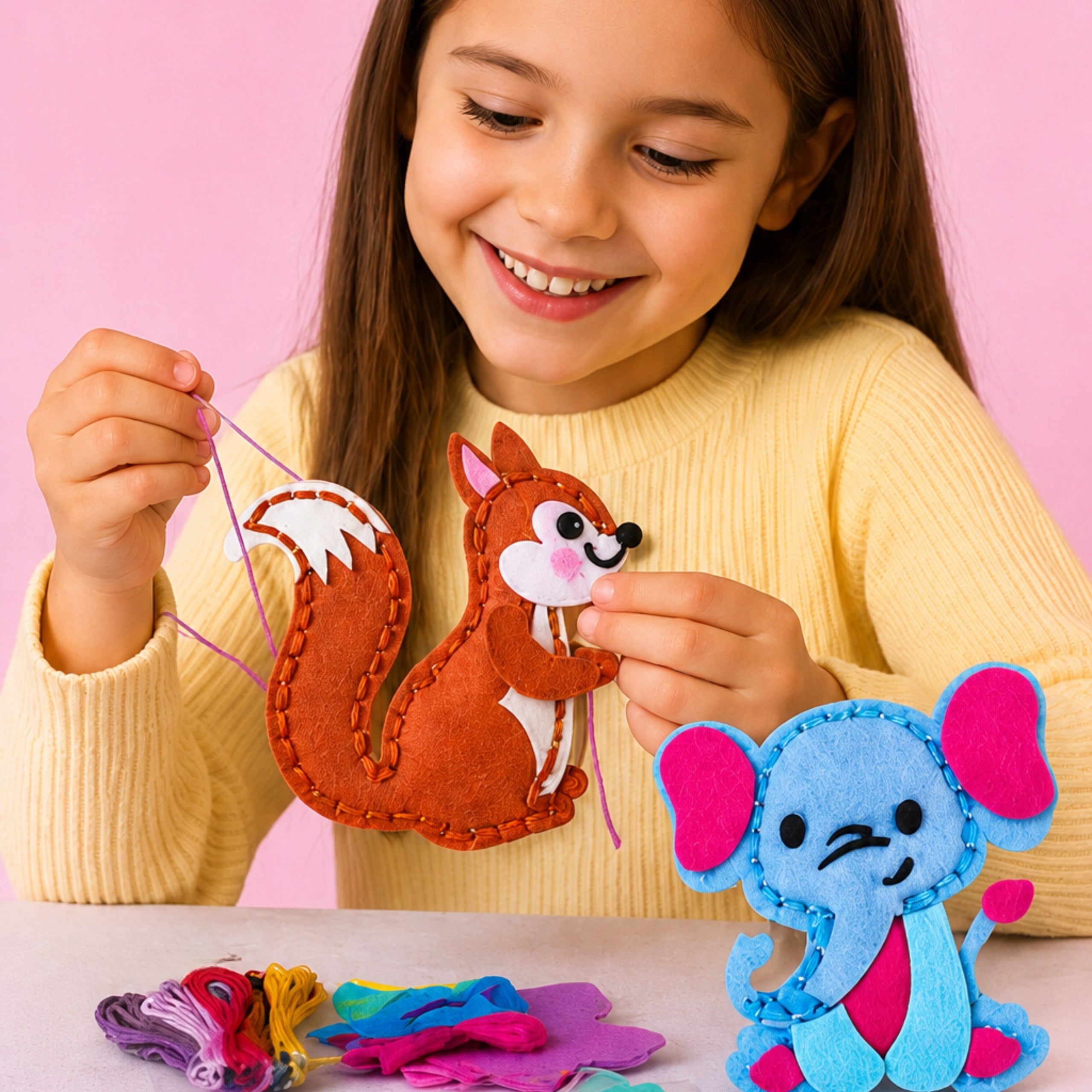 Trealamh Fuála Do Pháistí Bhraith Diy Ainmhithe Keychains
