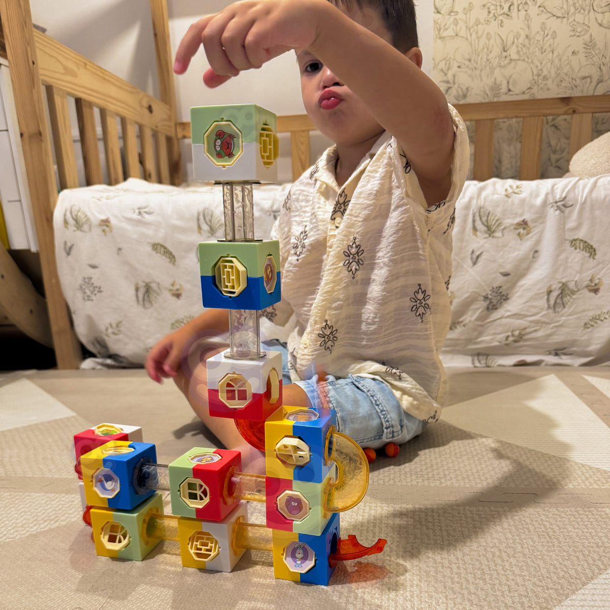 Woopie Marble Track Ball Track Construction Set blocchi 3D