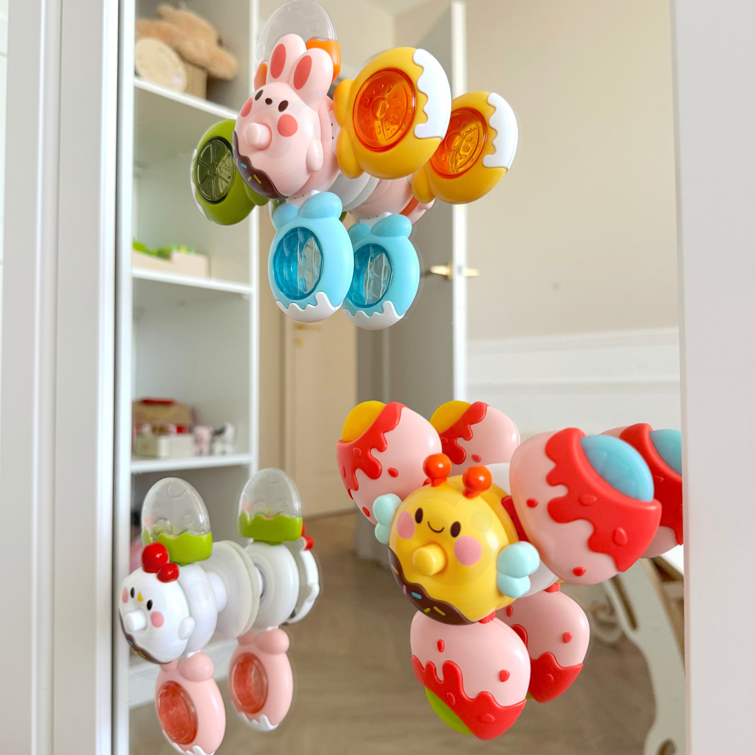Woopie Baby Spinner Sensory Toy Bee Chicken Rabbit Interchangeable 3 Pcs.