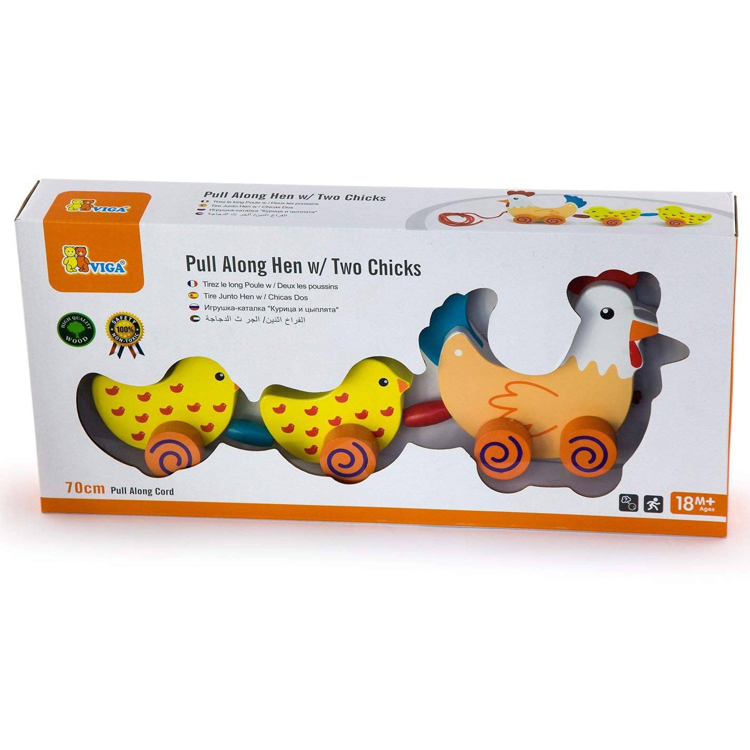 Viga Pulling Set Hen With Chickens 36 Cm