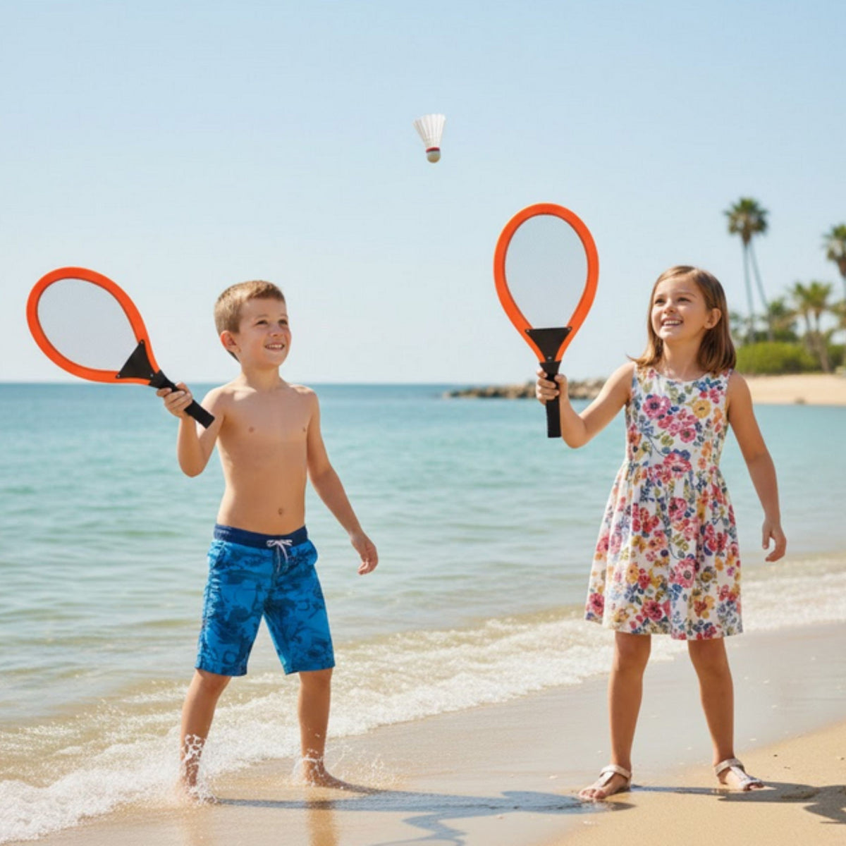 Woopie Set di racchette da tennis e badminton grandi per bambini + volano
