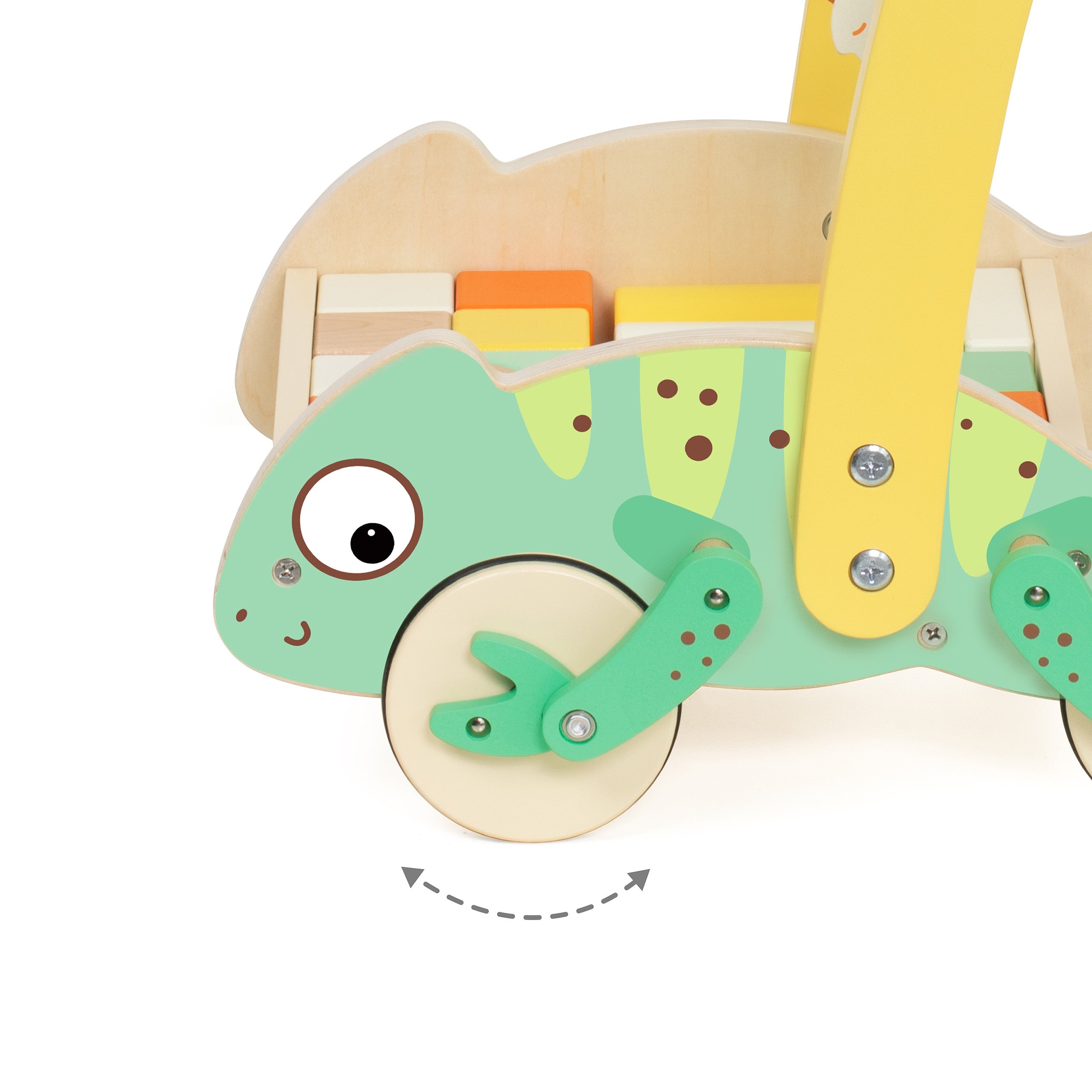 Classic World Wooden Chameleon Walker With Blocks