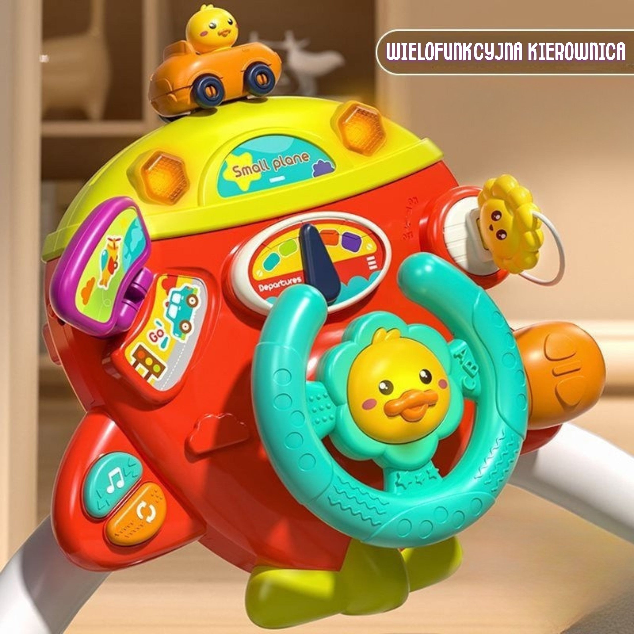 Woopie Baby Interactive Steering Wheel Flygplansfordon för Spjälsäng Barnvagn Effekter 18m+