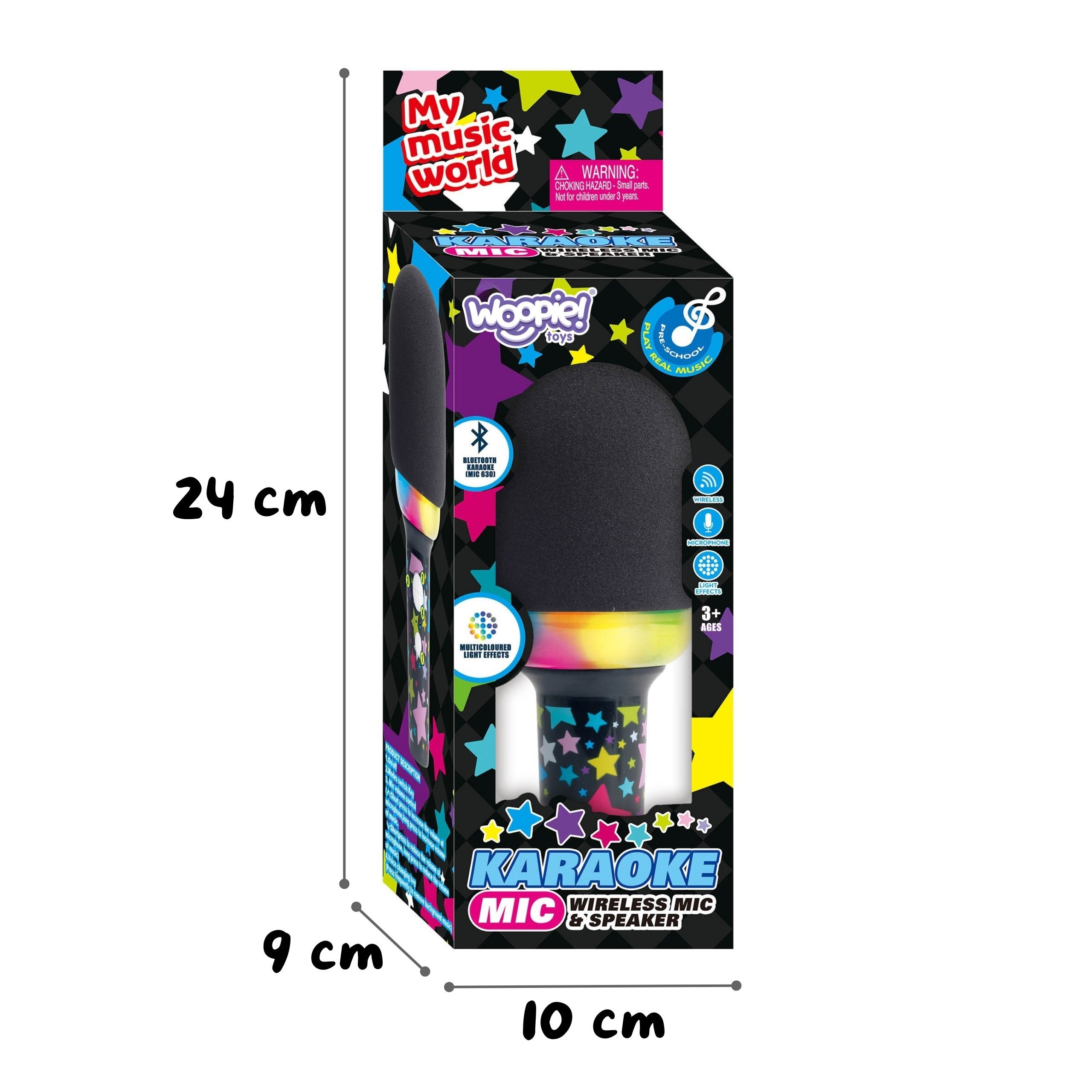 Woopie Wireless Karaoke Microphone With Speaker Black Bt