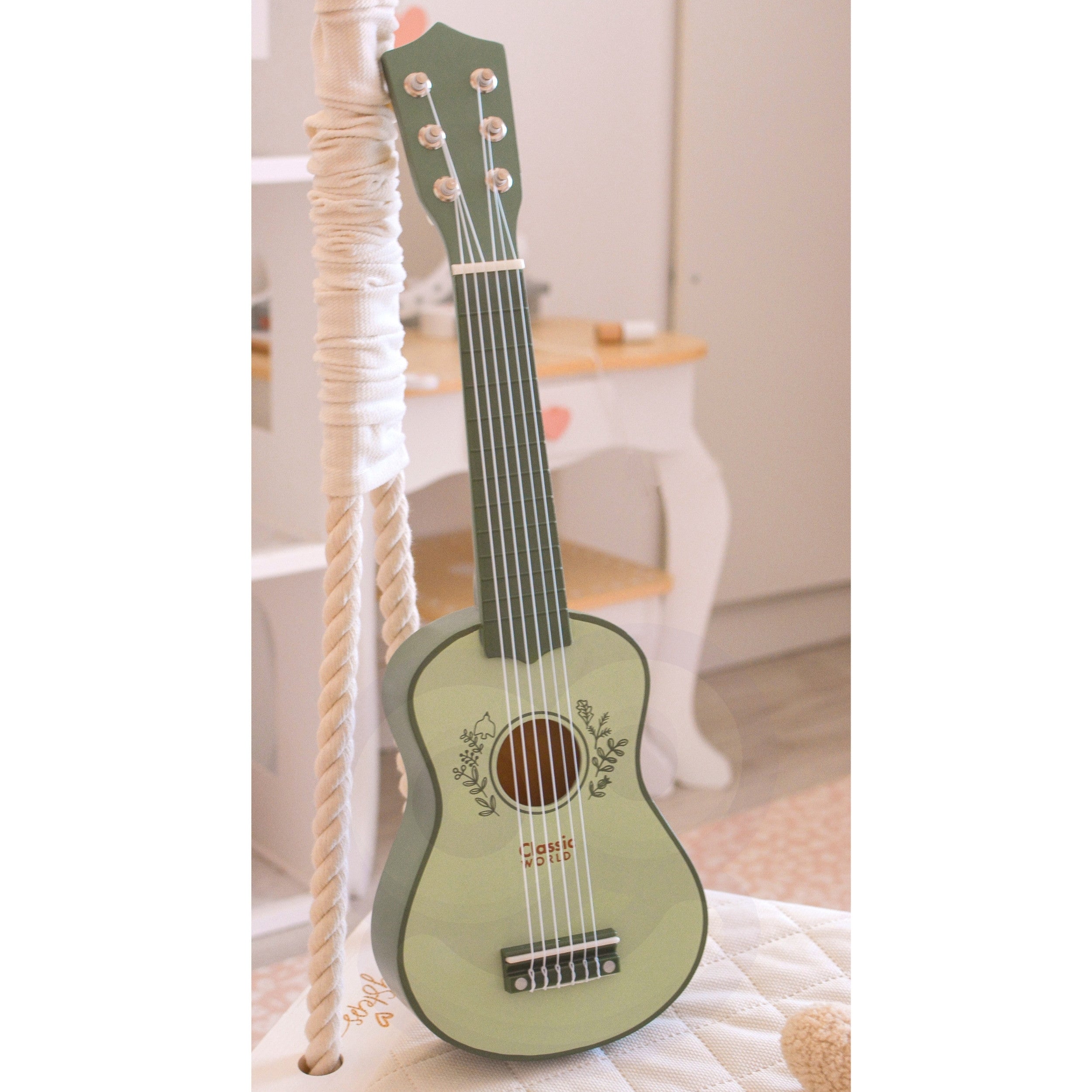 Classic World Wooden Guitar For Children Vintage Hangszer 3+