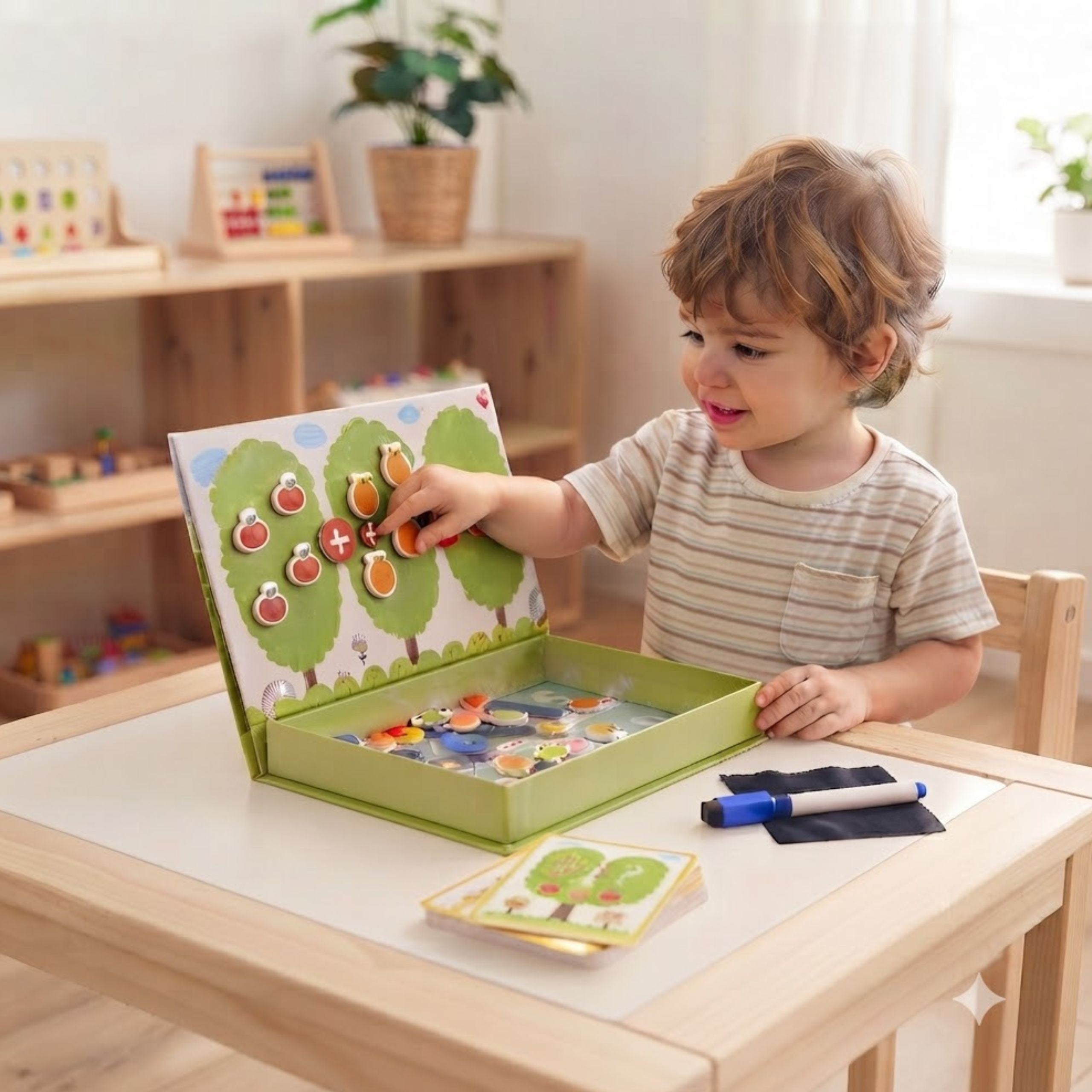 Tooky Toy Puzzle Montessori magnetic din lemn pentru copii