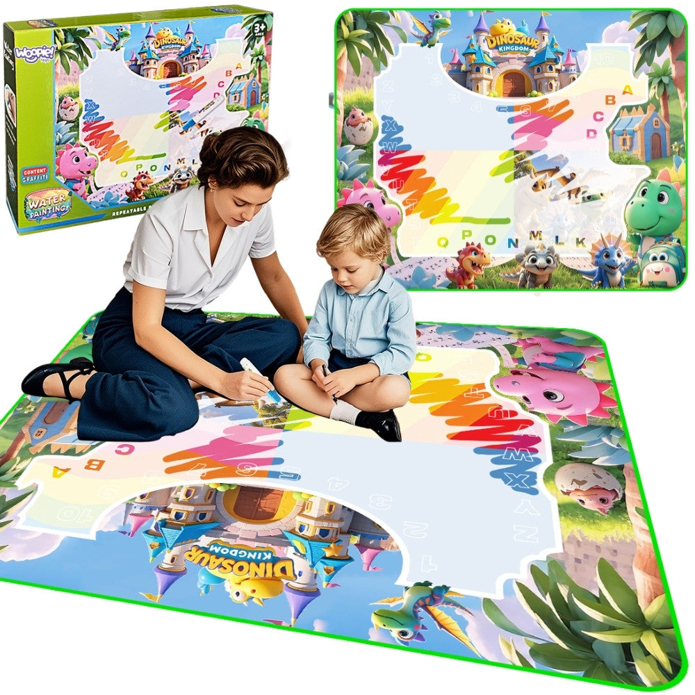 Woopie waterverfmat voor kinderen met dinosaurussen + accessoires