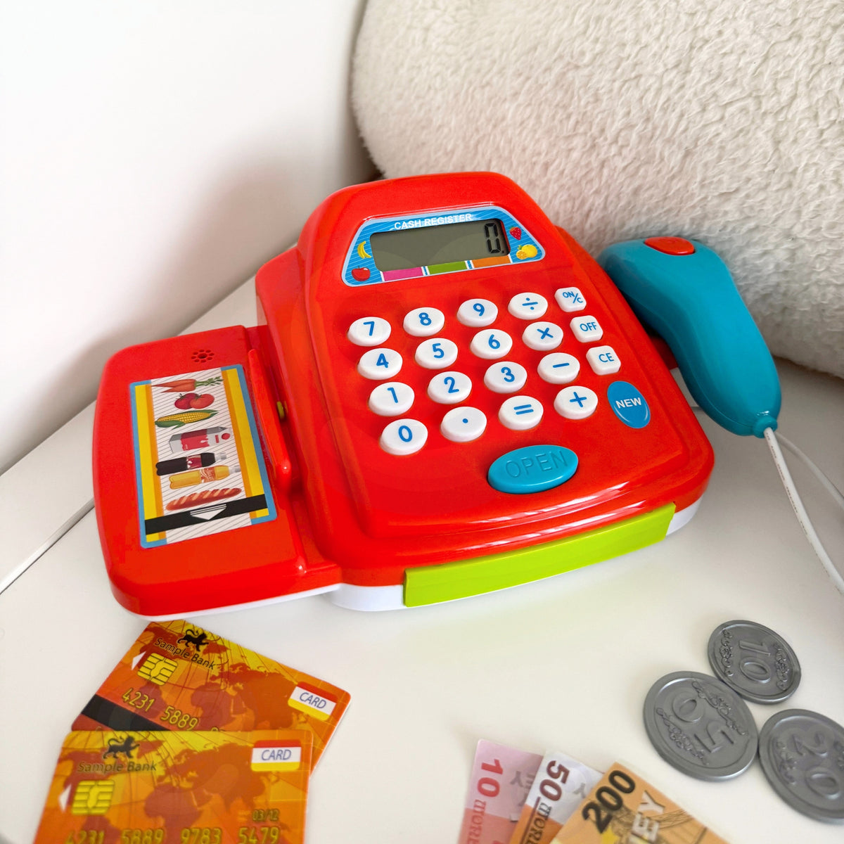 Caisse enregistreuse Woopie avec calculatrice et accessoires