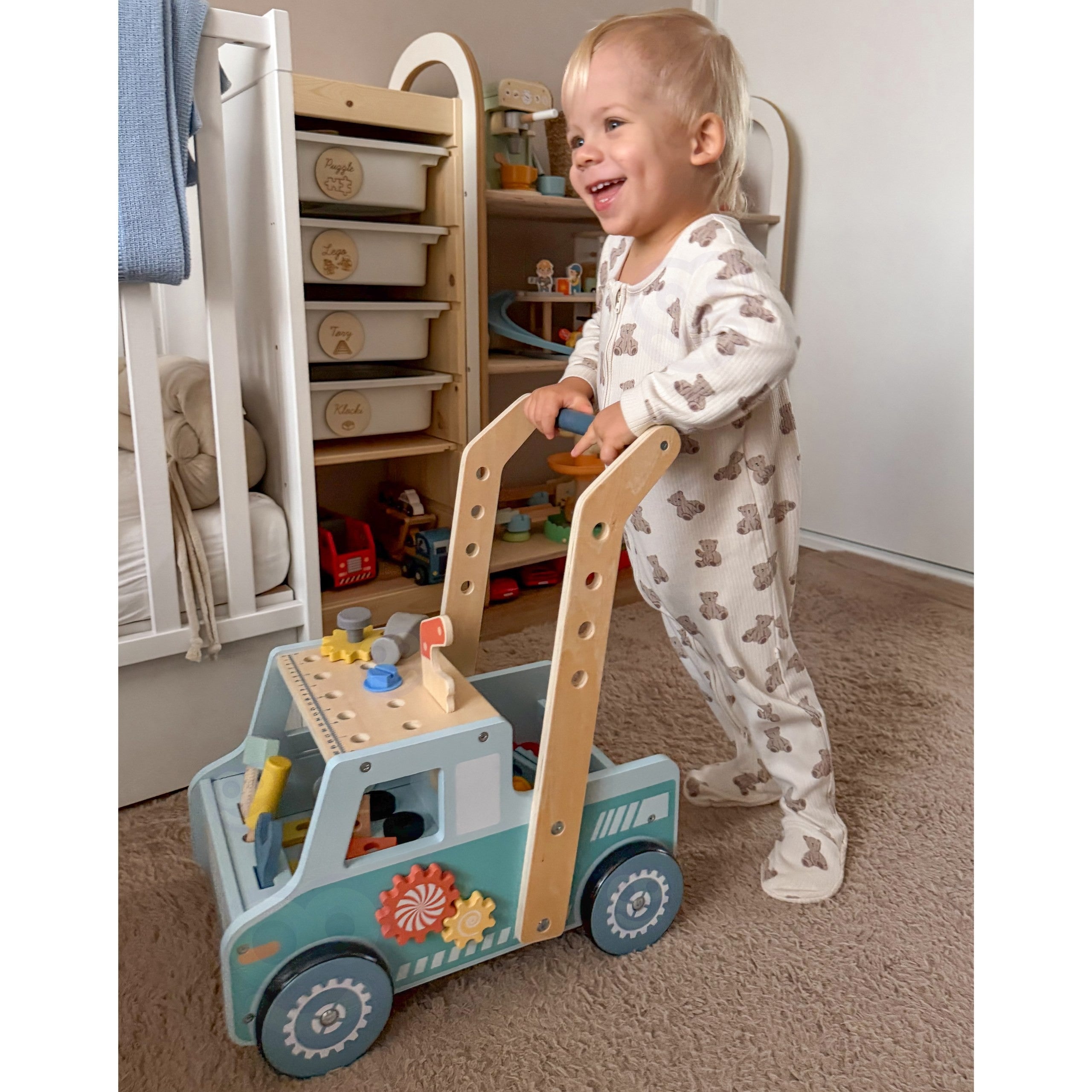 Tooky Toy Walker Car Mini Stem Workshop in legno