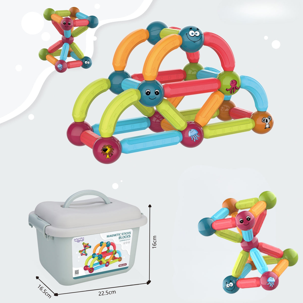 Woopie Magnetische Lernbausteine ​​52 Stk.