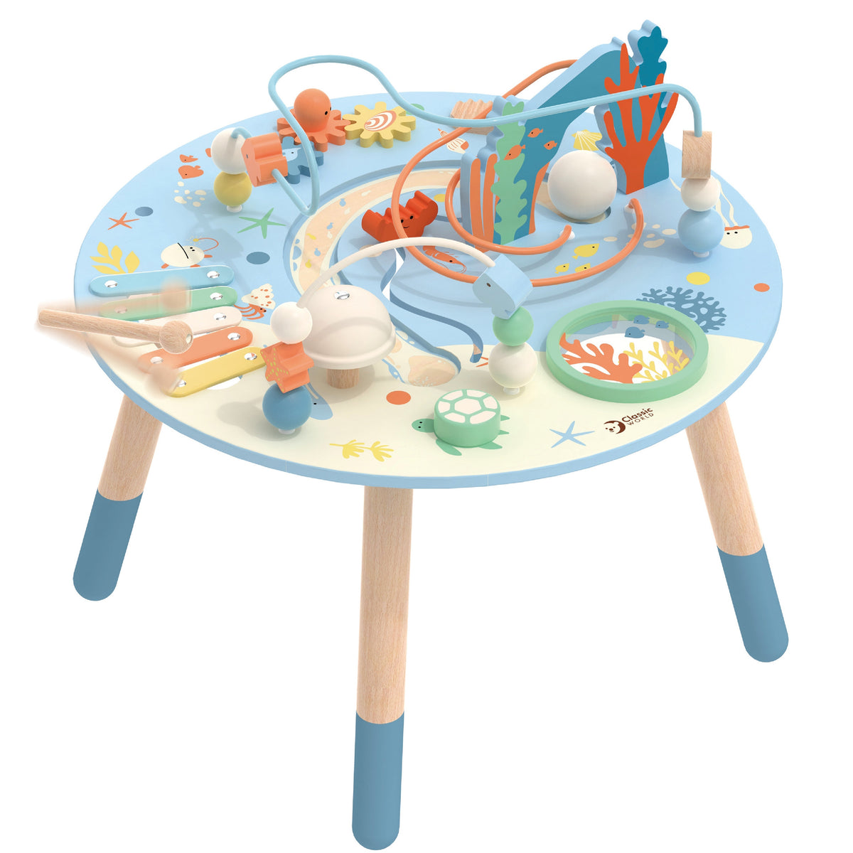 Mesa De Actividades De Madera Classic World Sea Life Musical Y Educativa