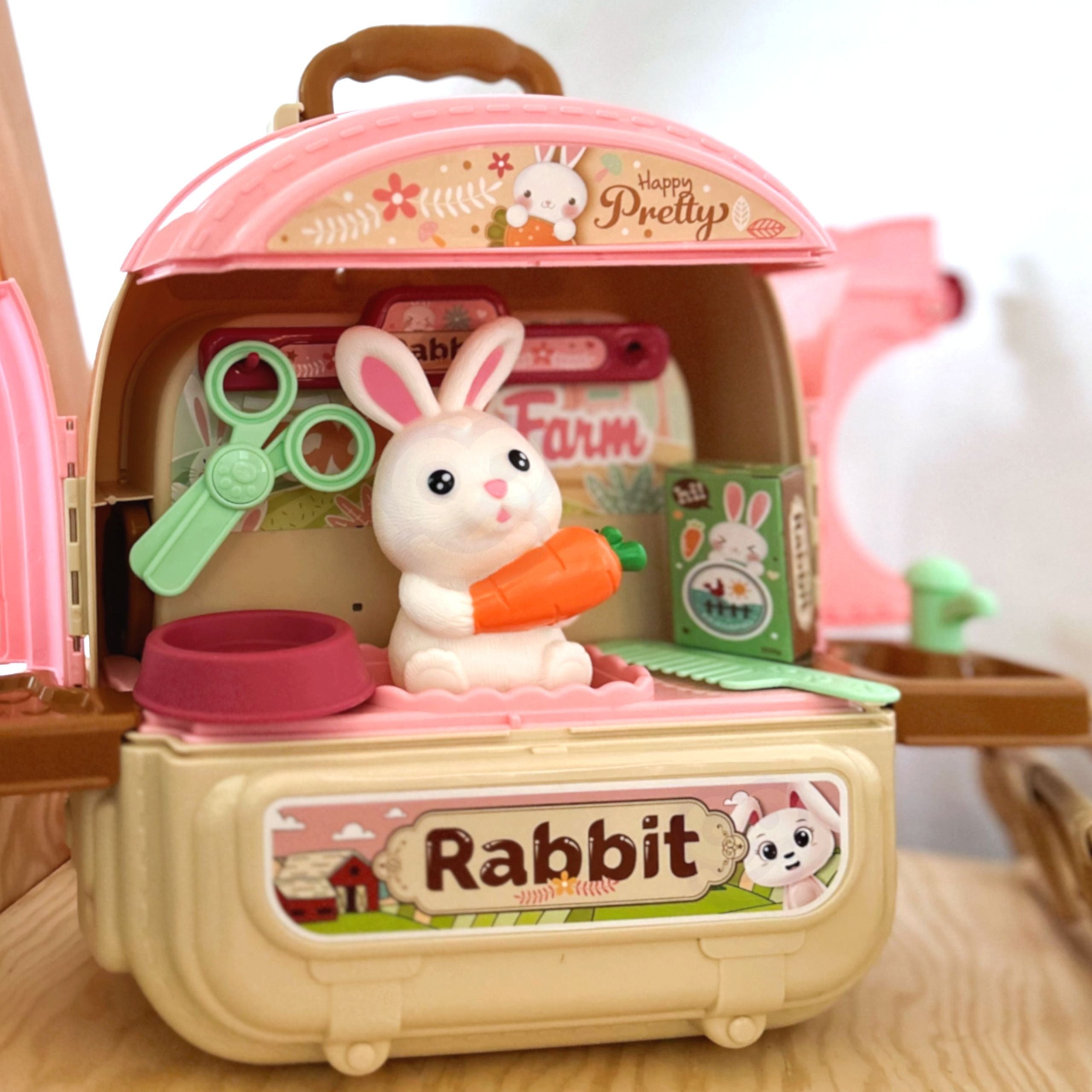 Woopie Coelho em uma mochila 3 em 1 Farm House Garden
