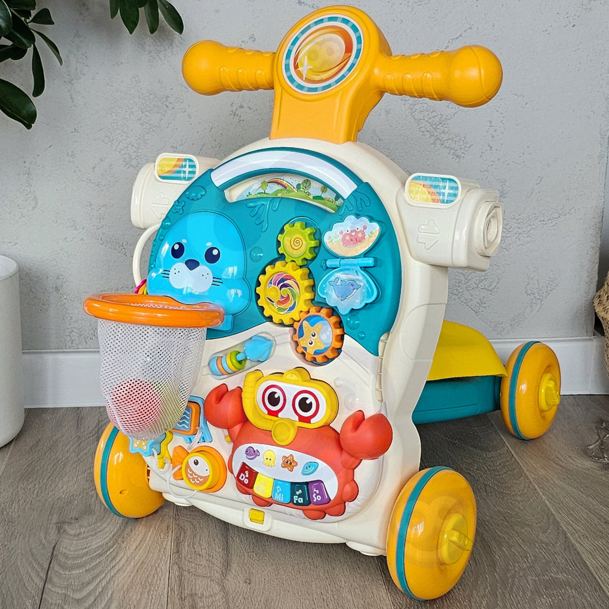 Woopie Baby Pusher Walker Educatieve tafelscooter Ride-on 4-in-1