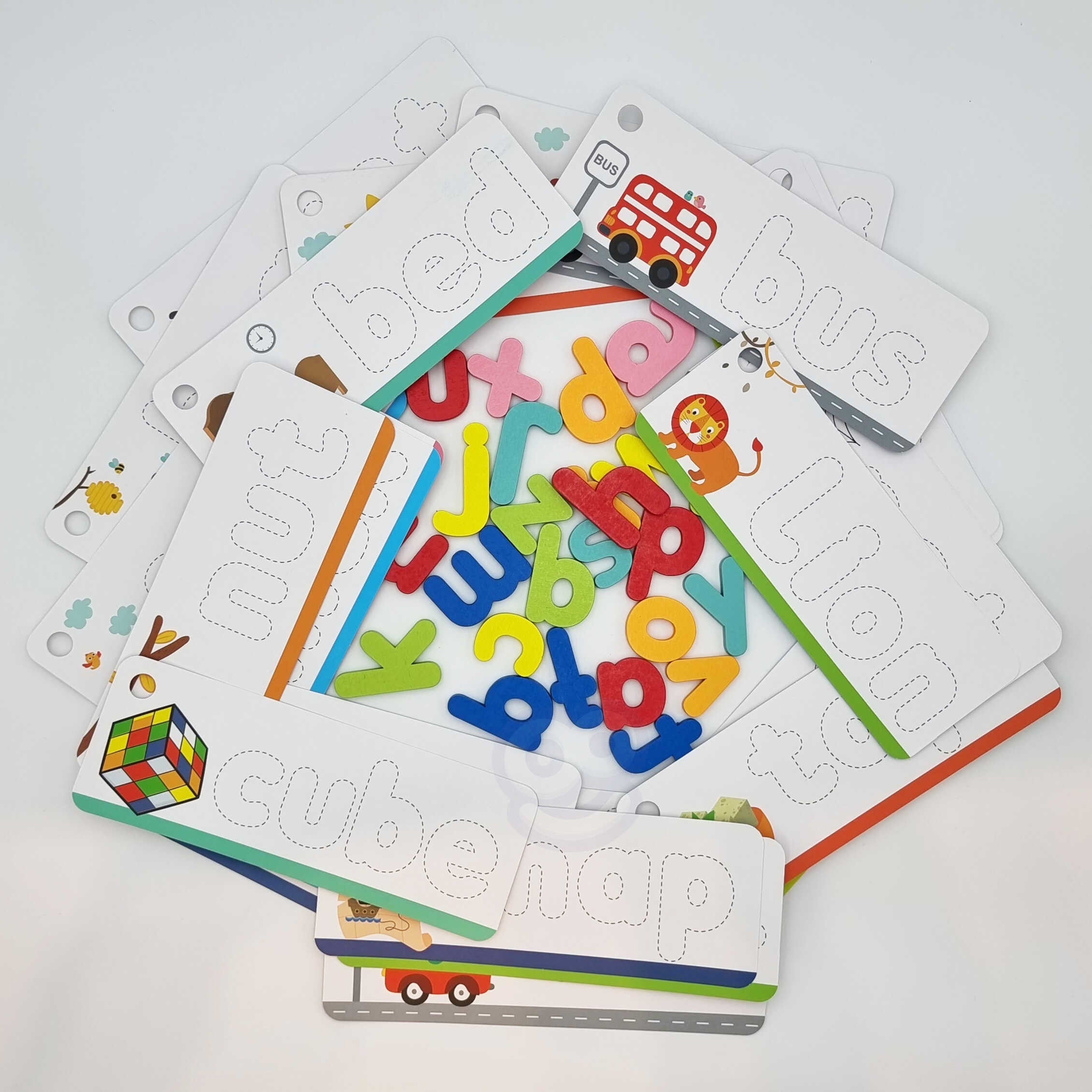 Играчка Tooky Монтесори Азбучен пъзел Учене на букви Думи Животни 57 бр.