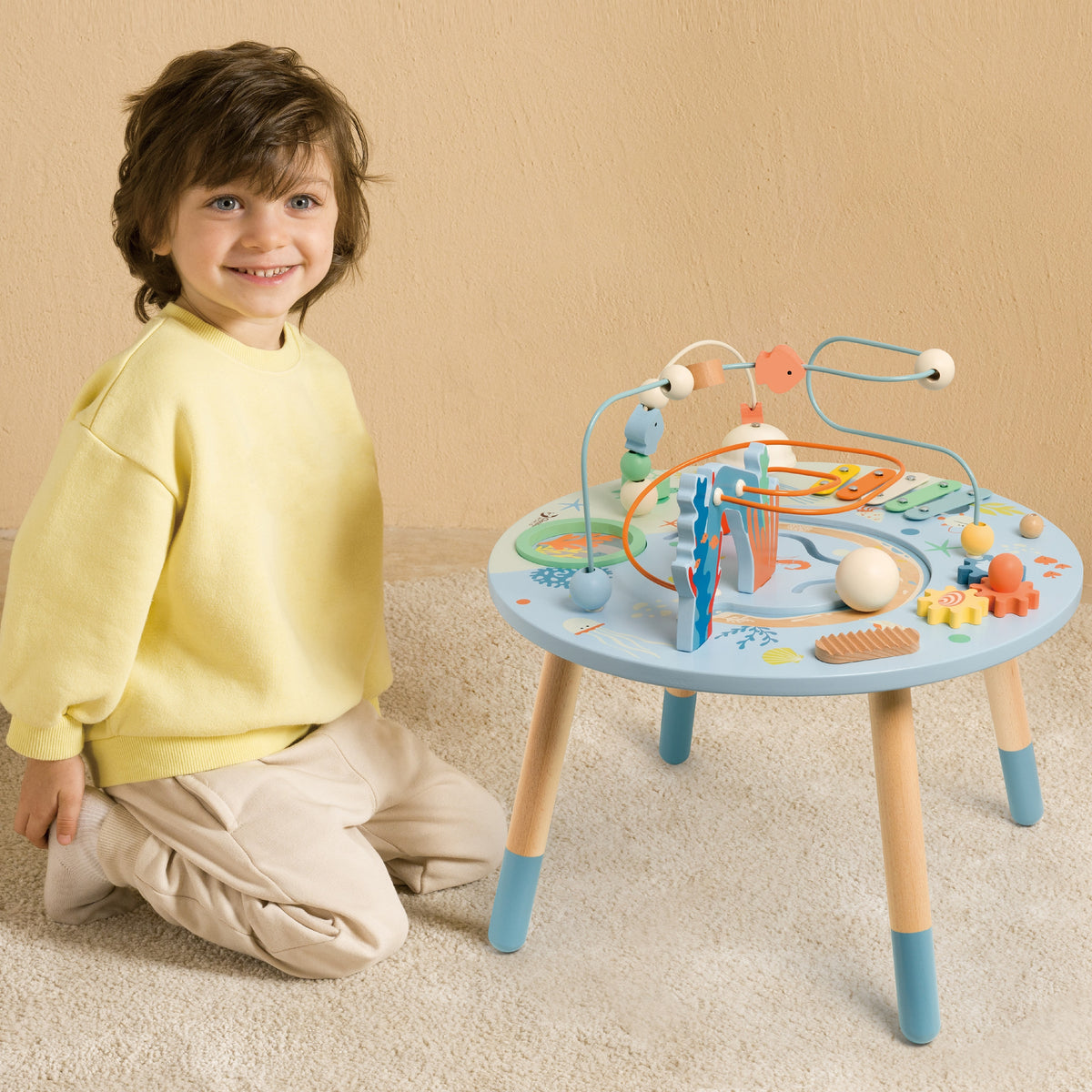 Mesa De Actividades De Madera Classic World Sea Life Musical Y Educativa