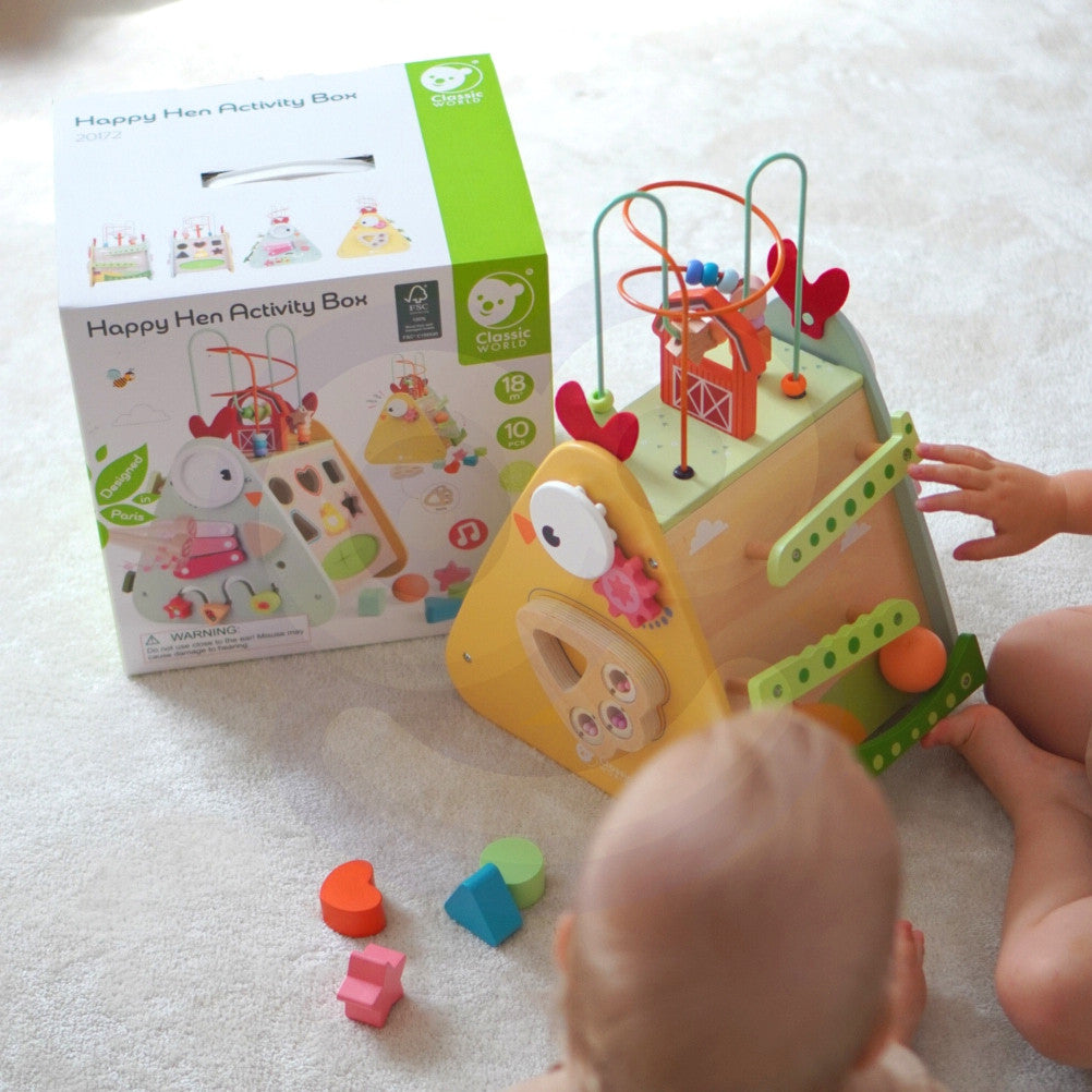 Klasická svetová Montessori kocka 10 v 1 Happy Farm Xxl