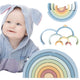 Tooky Toy Pastel Пъзел Дървени Монтесори Дъгови блокове