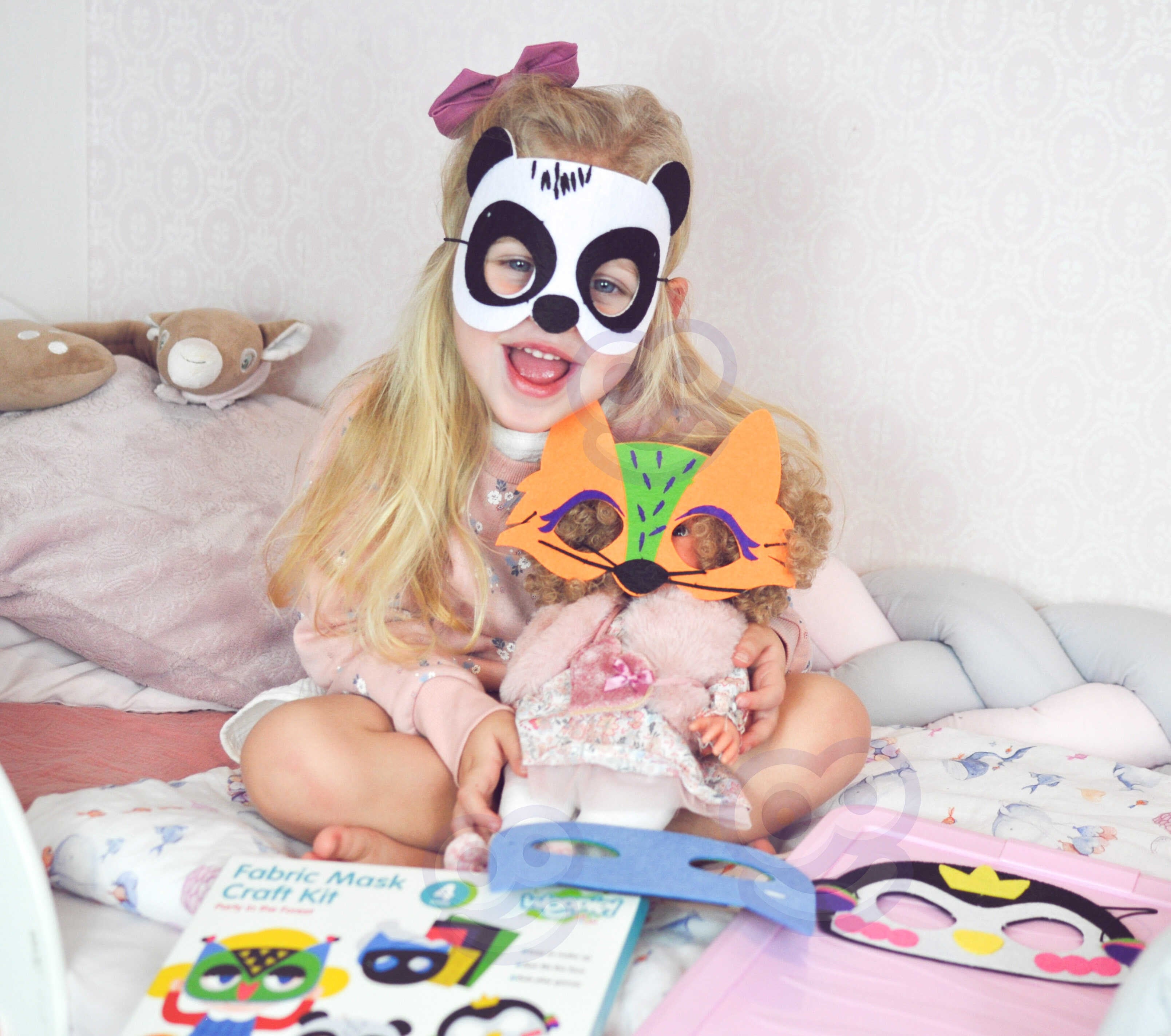 Woopie Art&fun Творчески комплект маски от филц Направи си сам 4 бр.