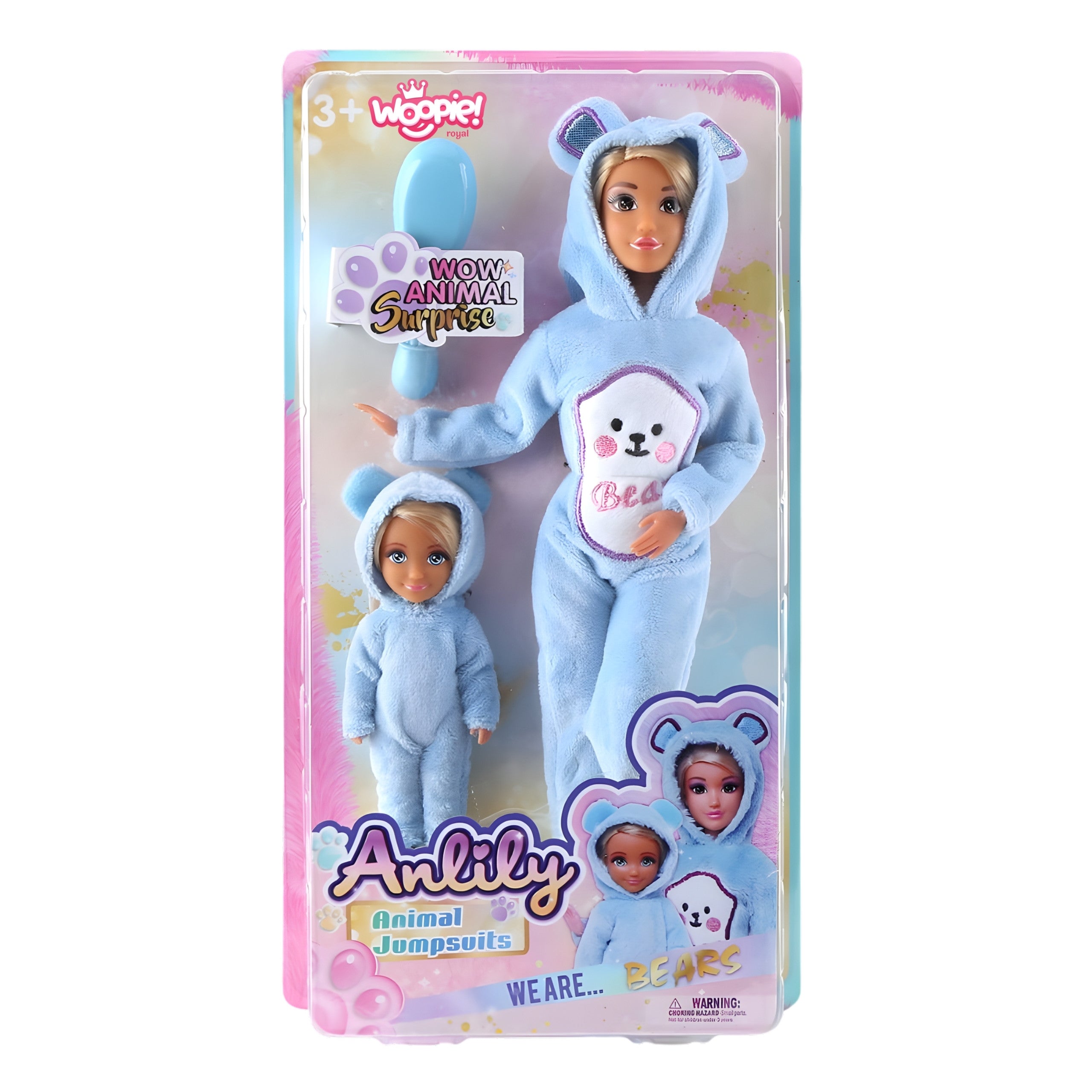 Woopie Royal Dolls Blue Teddy Bears Overalls Set Of 2