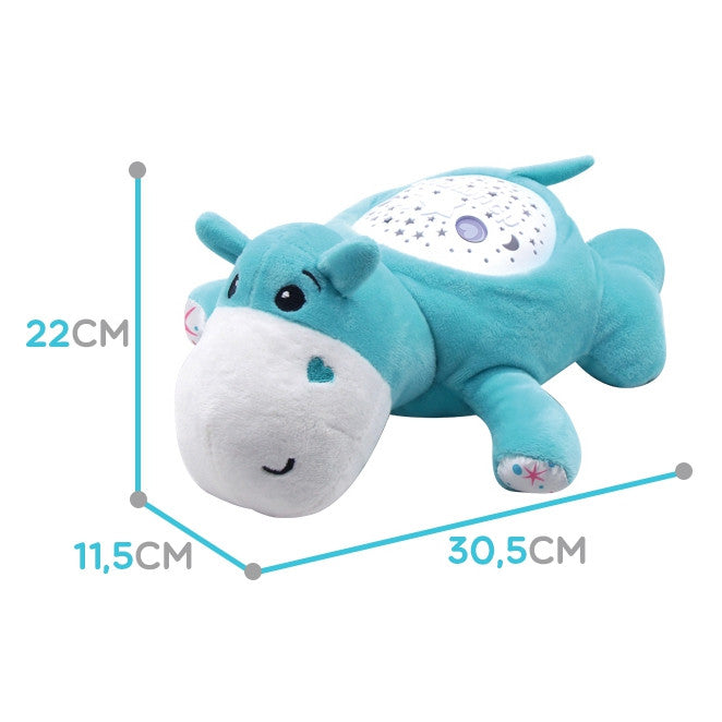 Woopie Brinquedo fofinho para bebê 2 em 1 Projetor Sleeper Hippo