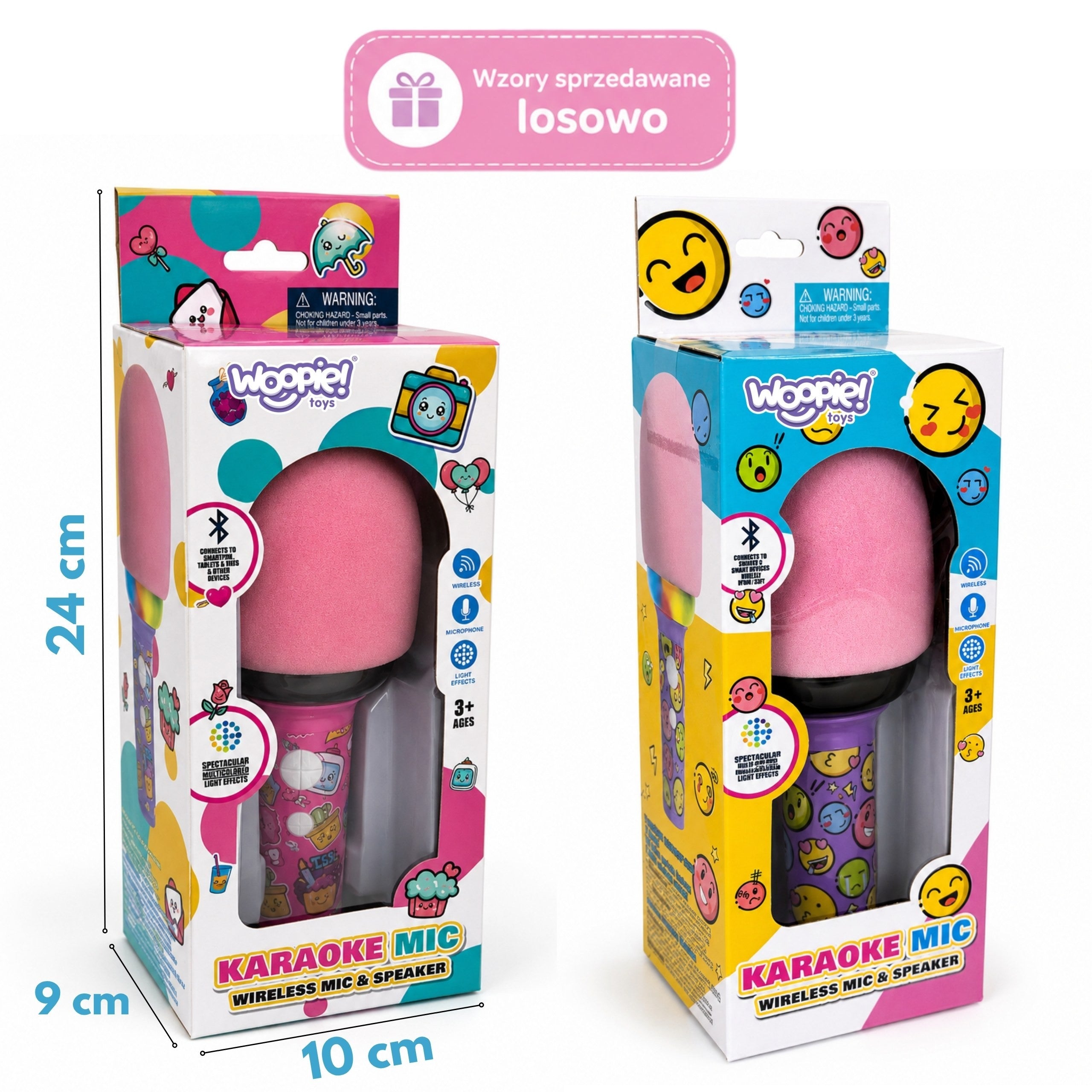 Woopie Wireless Karaoke Microphone With Bt Speaker Led Pink