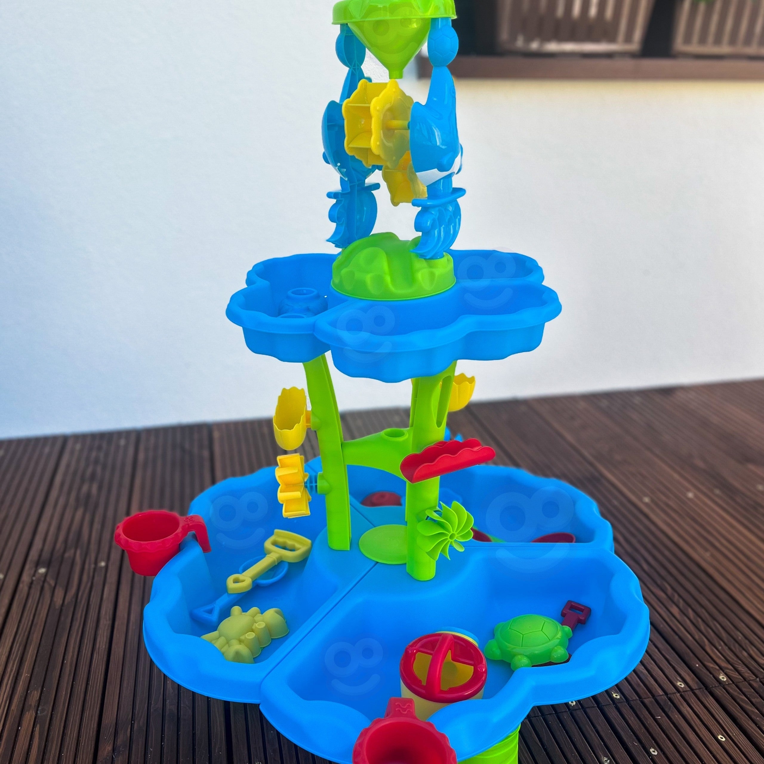 Woopie Table à Eau 2 En 1 Bac À Sable Fontaine Xxl Aquapark Avec Dauphin