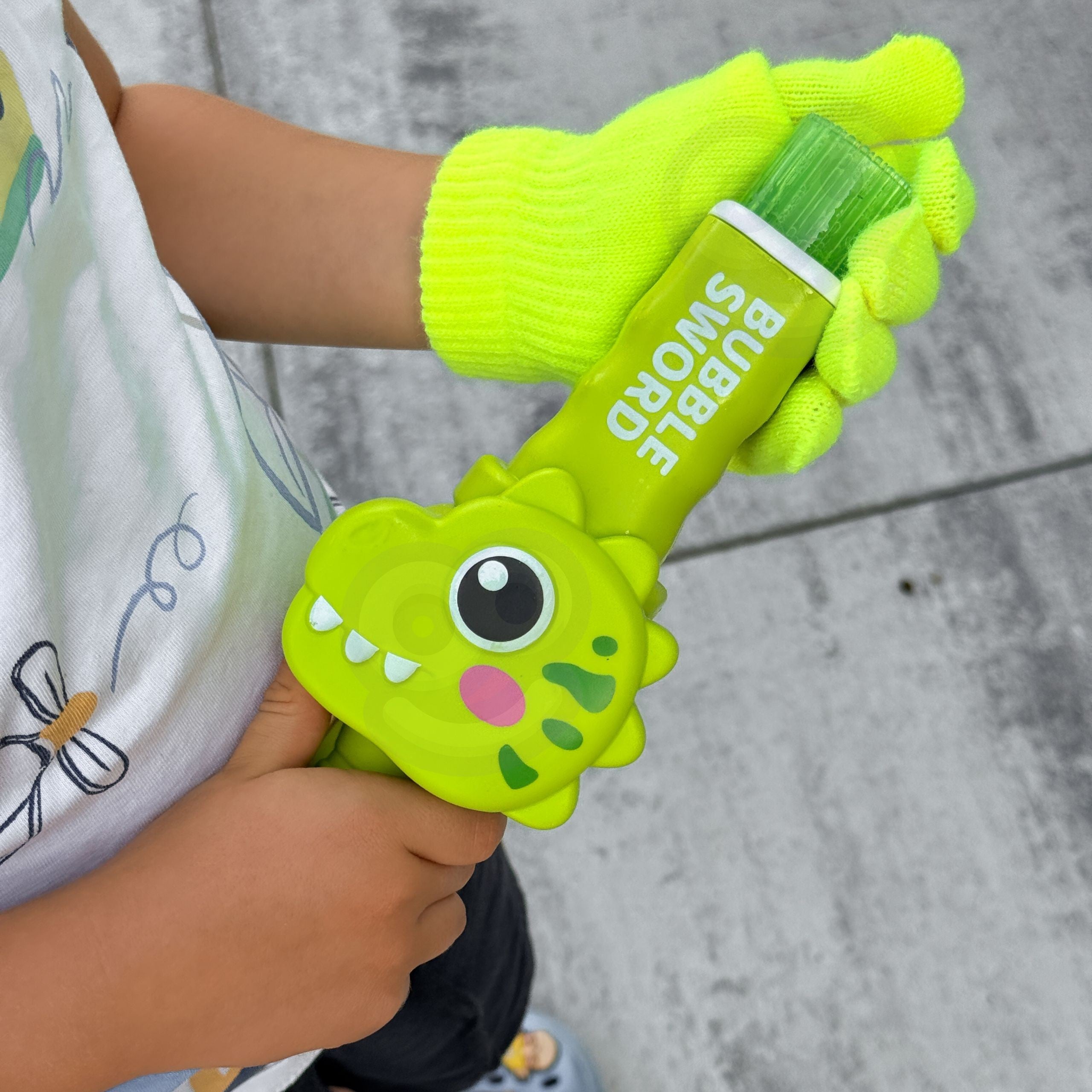 Woopie Dinosaur Smoke Bubble Gun Máquina de bolhas de nevoeiro recarregável