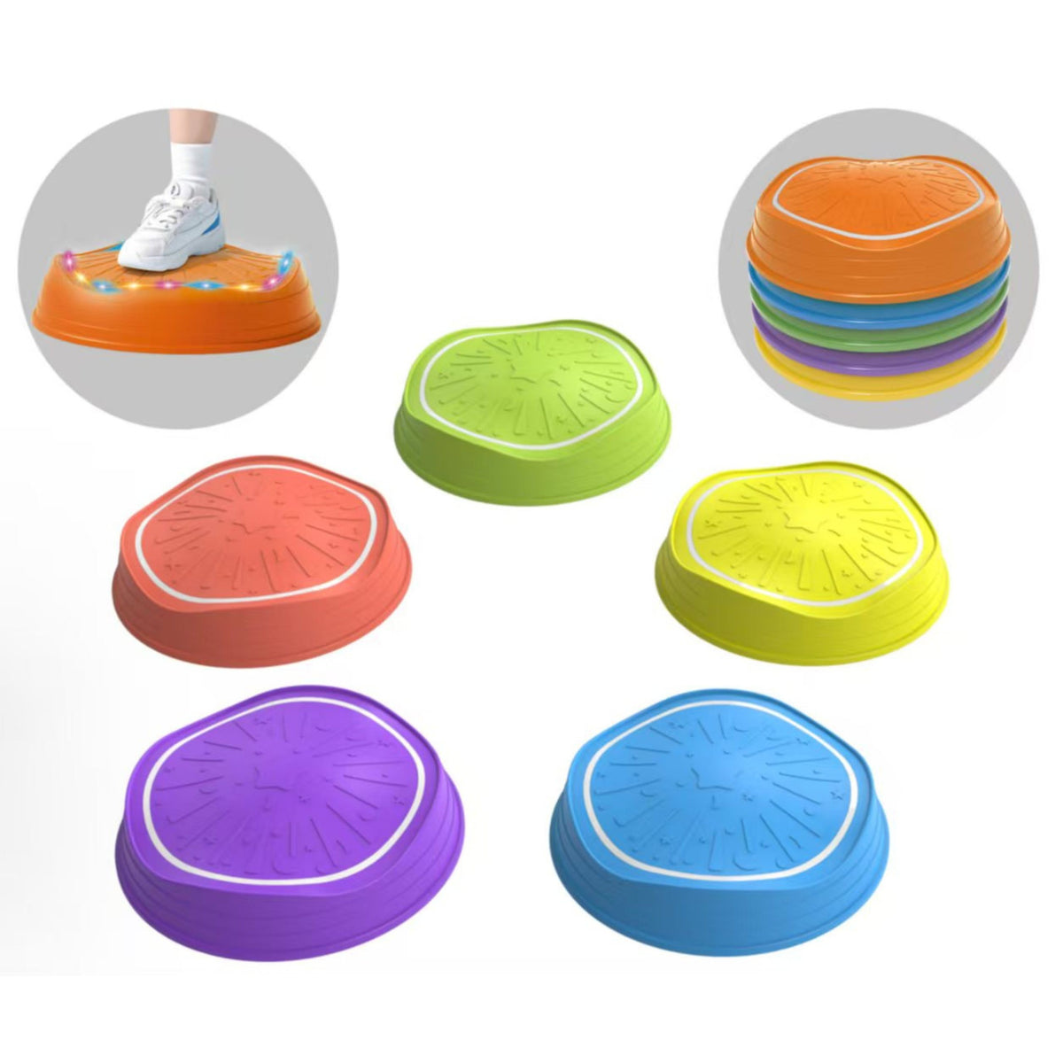 Woopie Interactive Balance Stones With Sound And Light 5 Pcs.