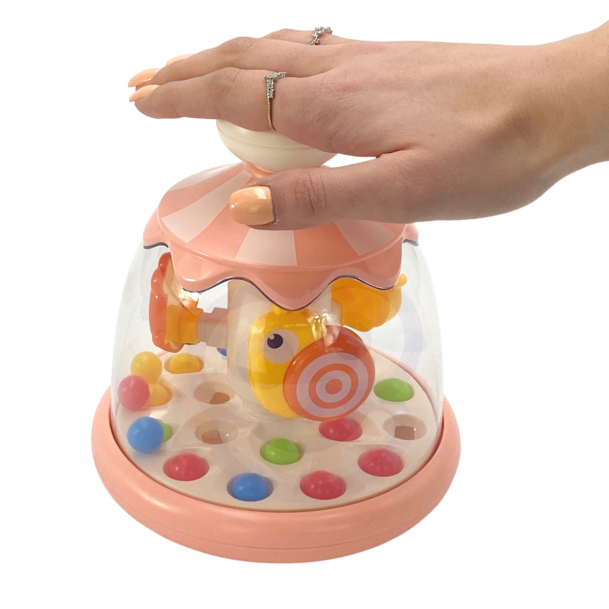 Woopie Baby Colorful Animals Ružový kolotoč s loptičkami