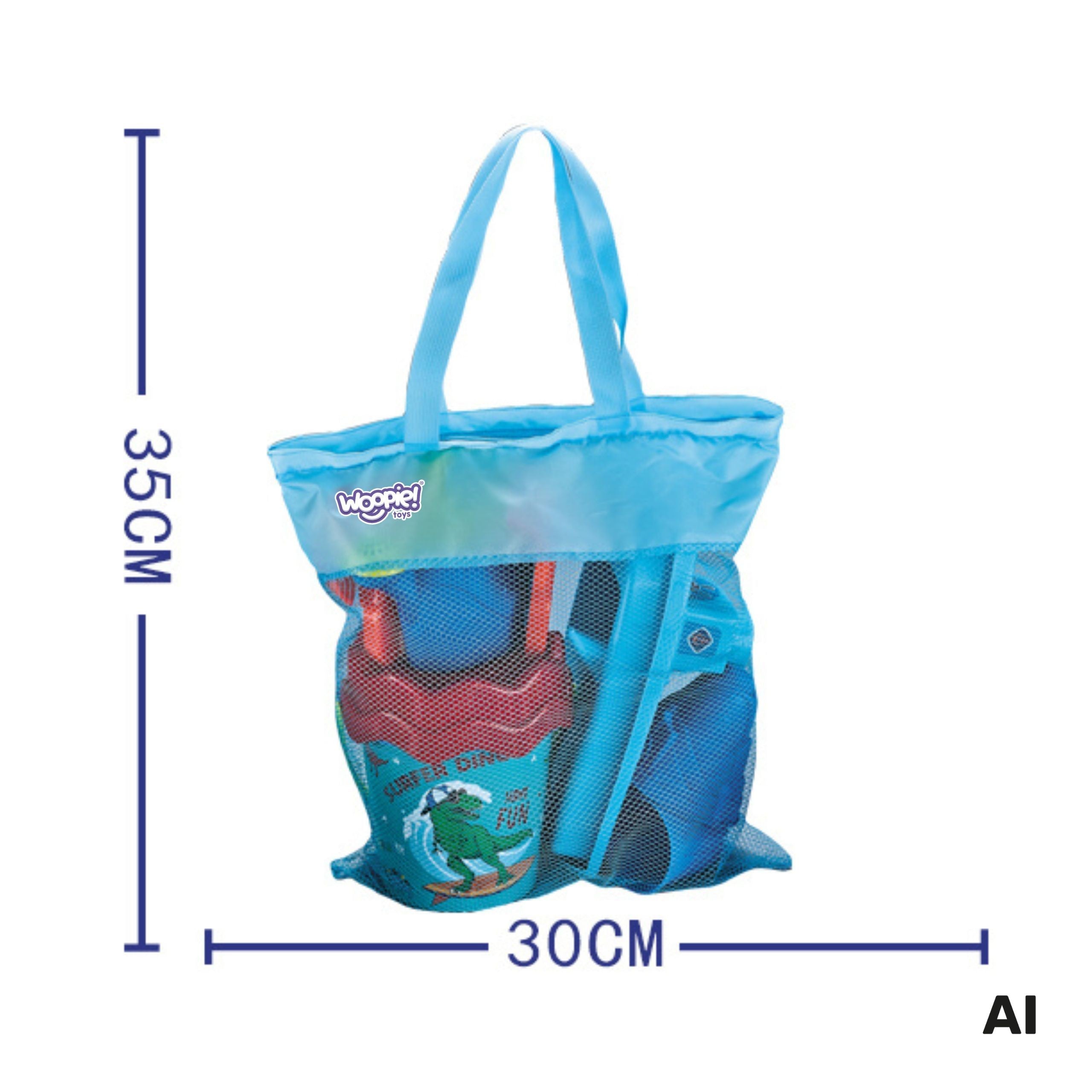 Woopie Sand Play Set With Boat And Bag Accessories 9 Pcs Blue Beach