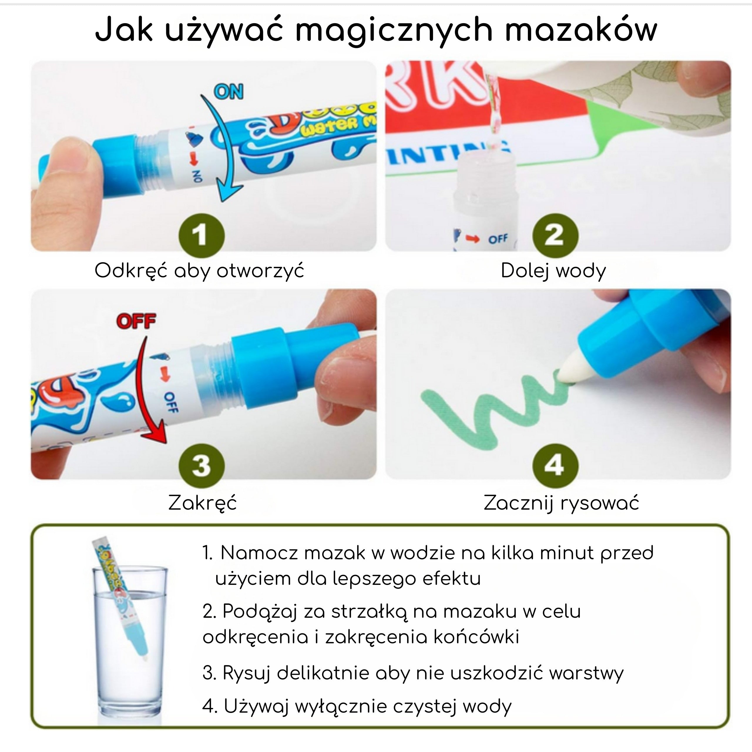 Woopie Подложка за водно рисуване 2 в 1 Xxl Двустранни животни