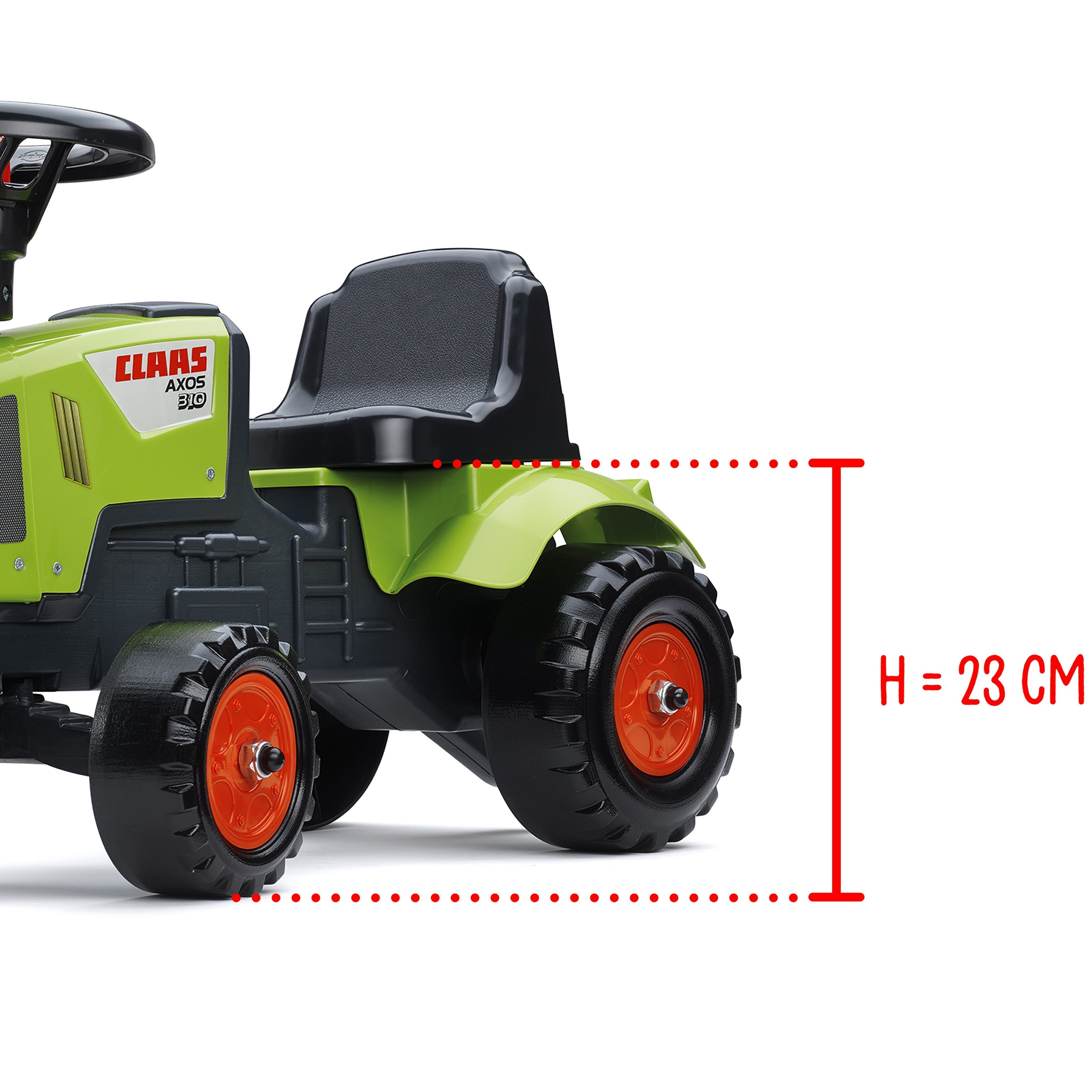 Falk Baby Claas Axos 310 Grüner Traktor mit Anhänger ab 1 Jahr
