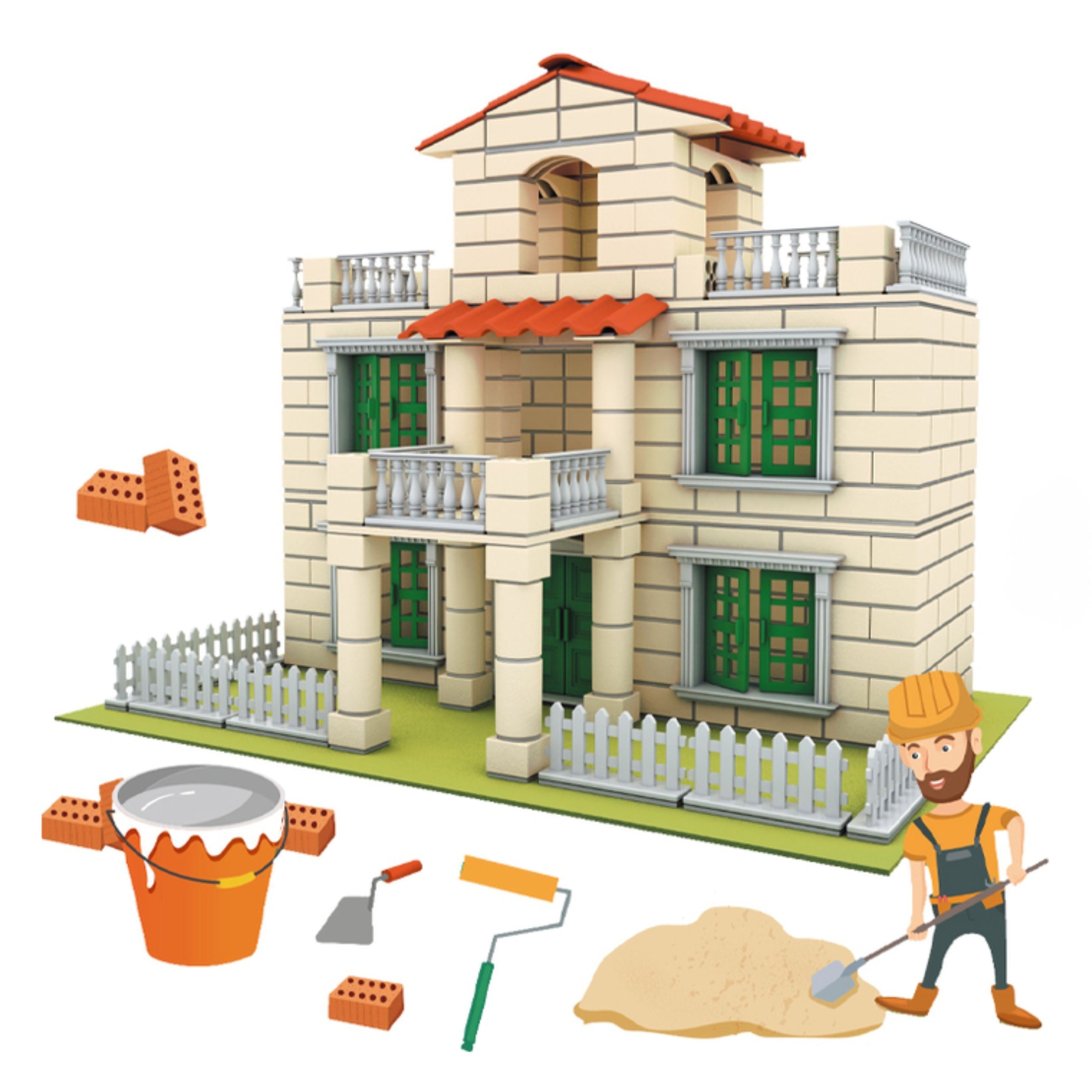 Woopie Brick Villa Construction Set 352 Pieces For Kids