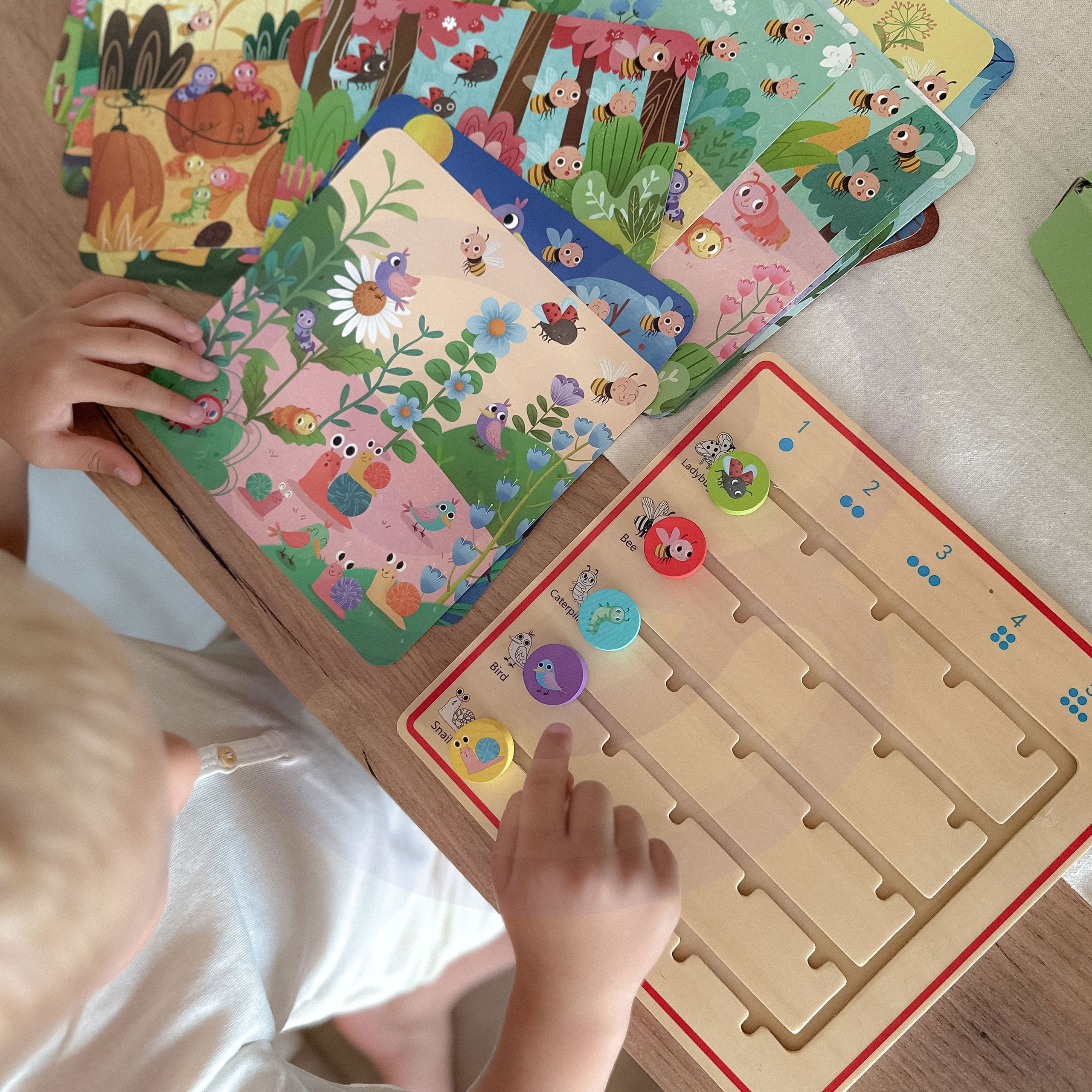 Tooky Toy Дървена игра за учене да броим животни