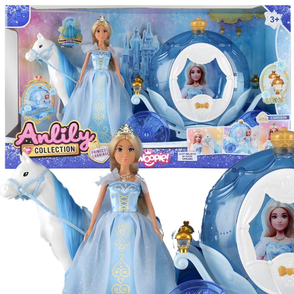 Boneca Woopie Royal Ice Princess Lily e acessórios de transporte mágico