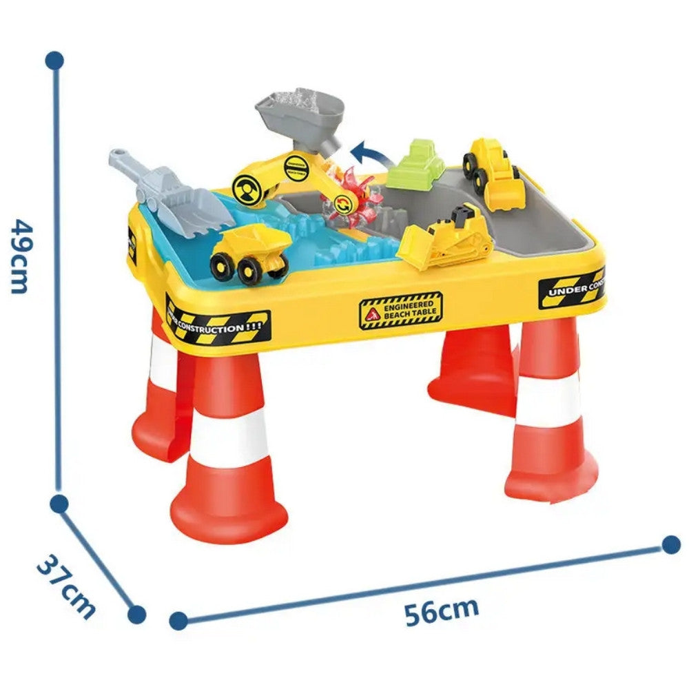 Woopie Water Table 2 In 1 Sandbox Construction Site + 4 Cars 12 Pcs.