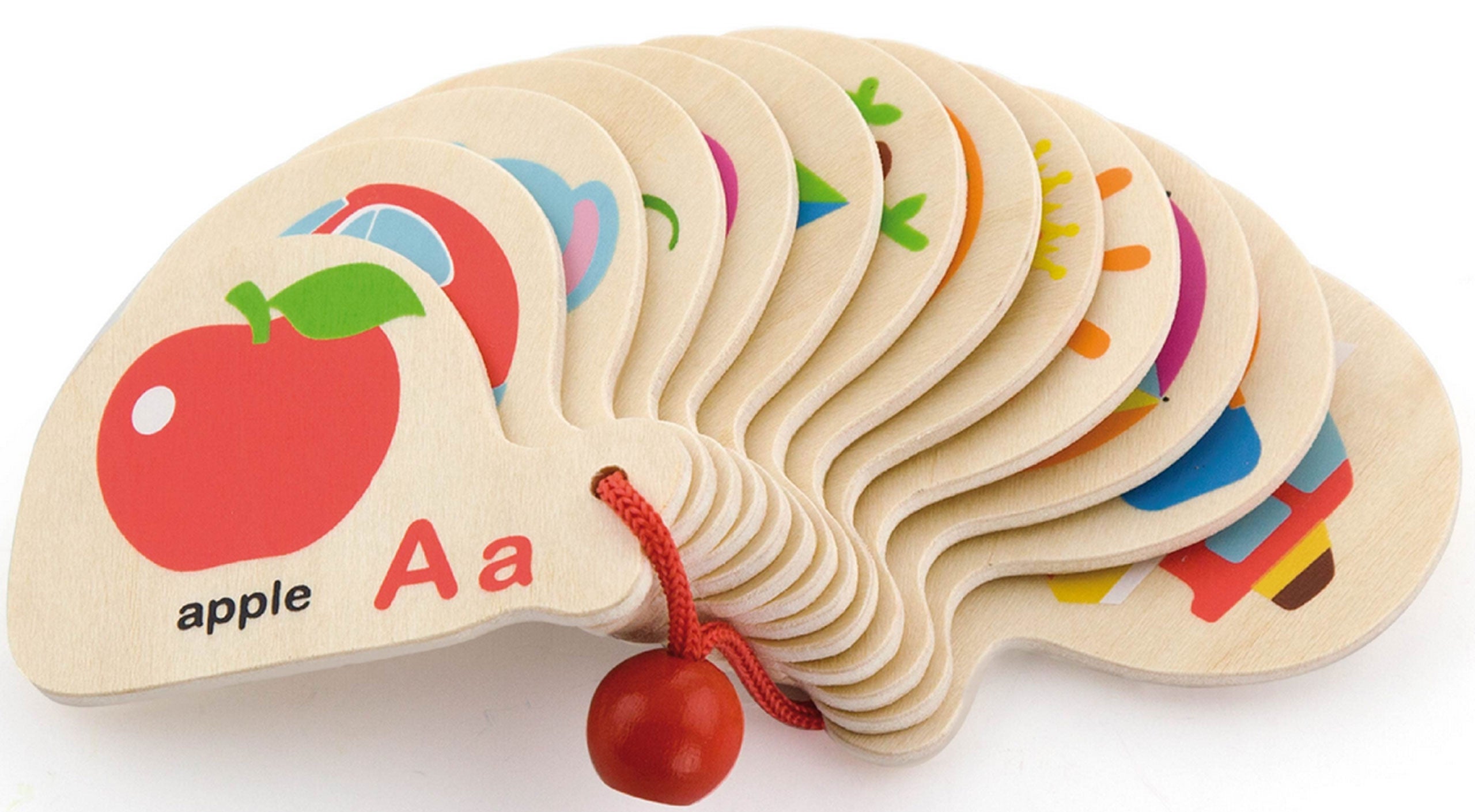 Aibítir Montessori adhmaid Viga agus Leabhar Foghlama Béarla