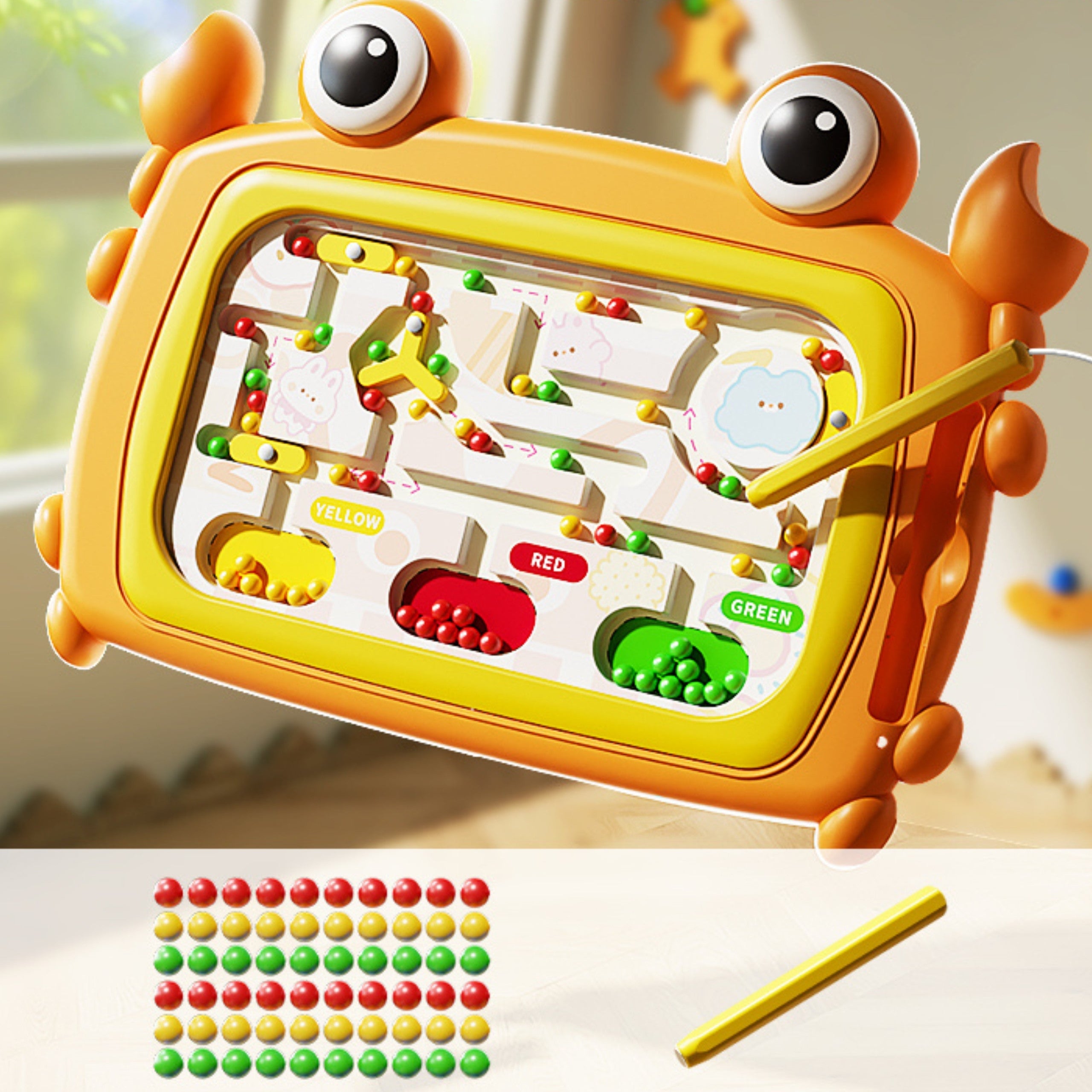 Woopie Montessori mágnestábla Rák labirintus narancs
