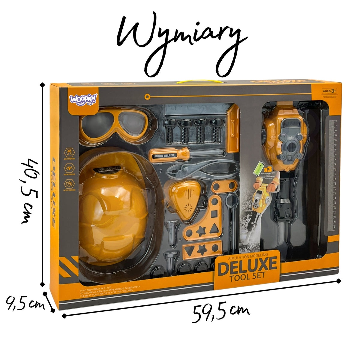 Woopie Little Handyman Sada náradia Okuliare Helma Pneumatické kladivo 21 ks.