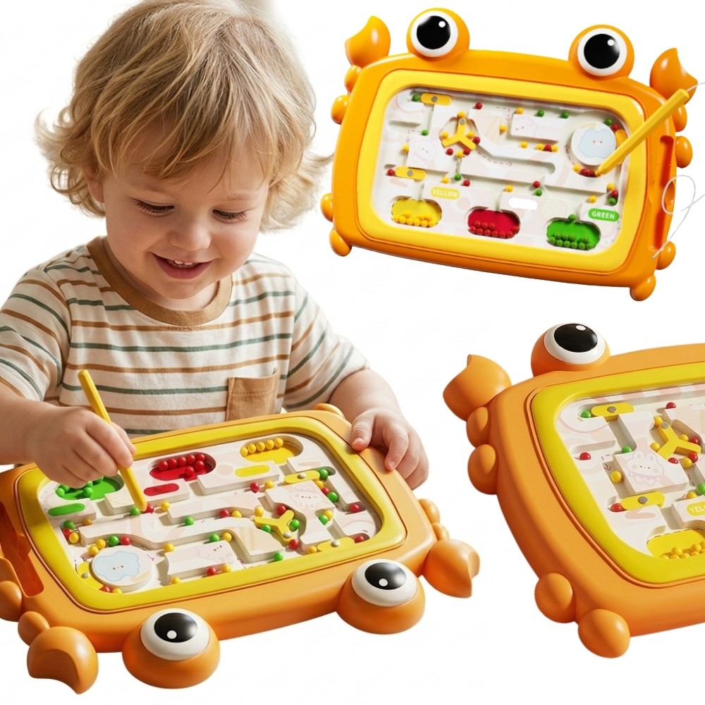 Woopie Монтесори магнитна дъска Crab Maze Orange