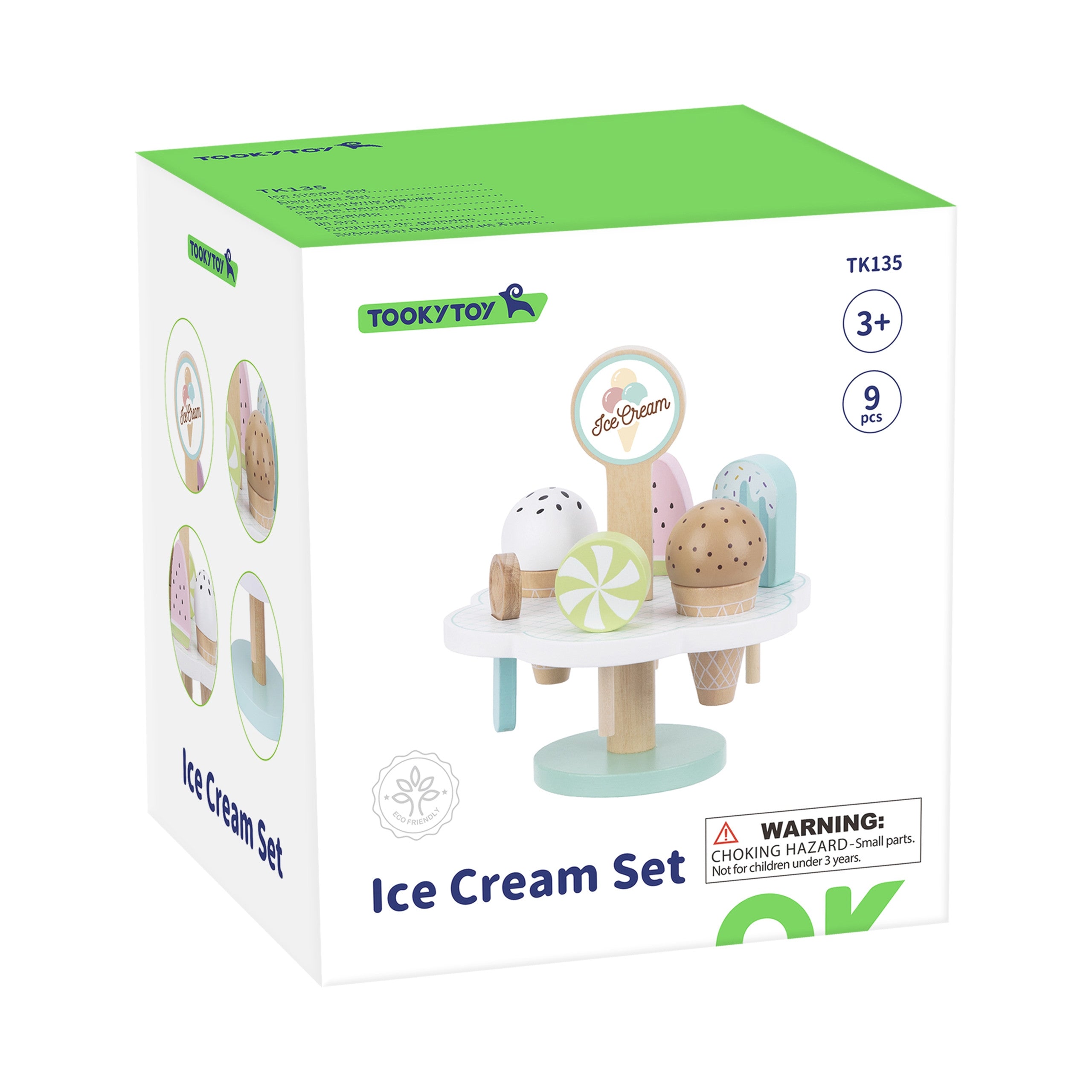Tooky Toy Wooden Magnetic Ice Cream On Stand