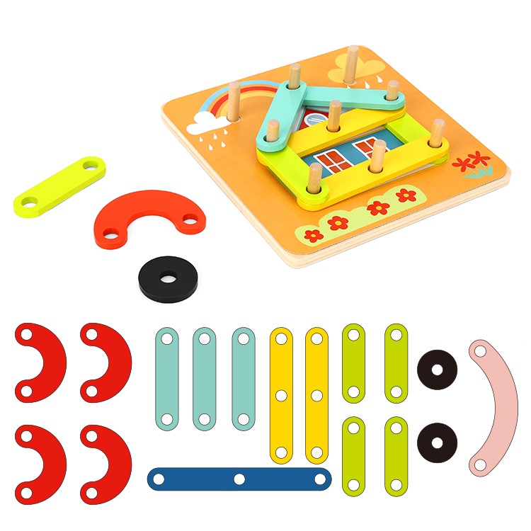 Tooky Toy Wooden Puzzle Blocks Pegs Animal Patterns To Recreate Fsc Certified