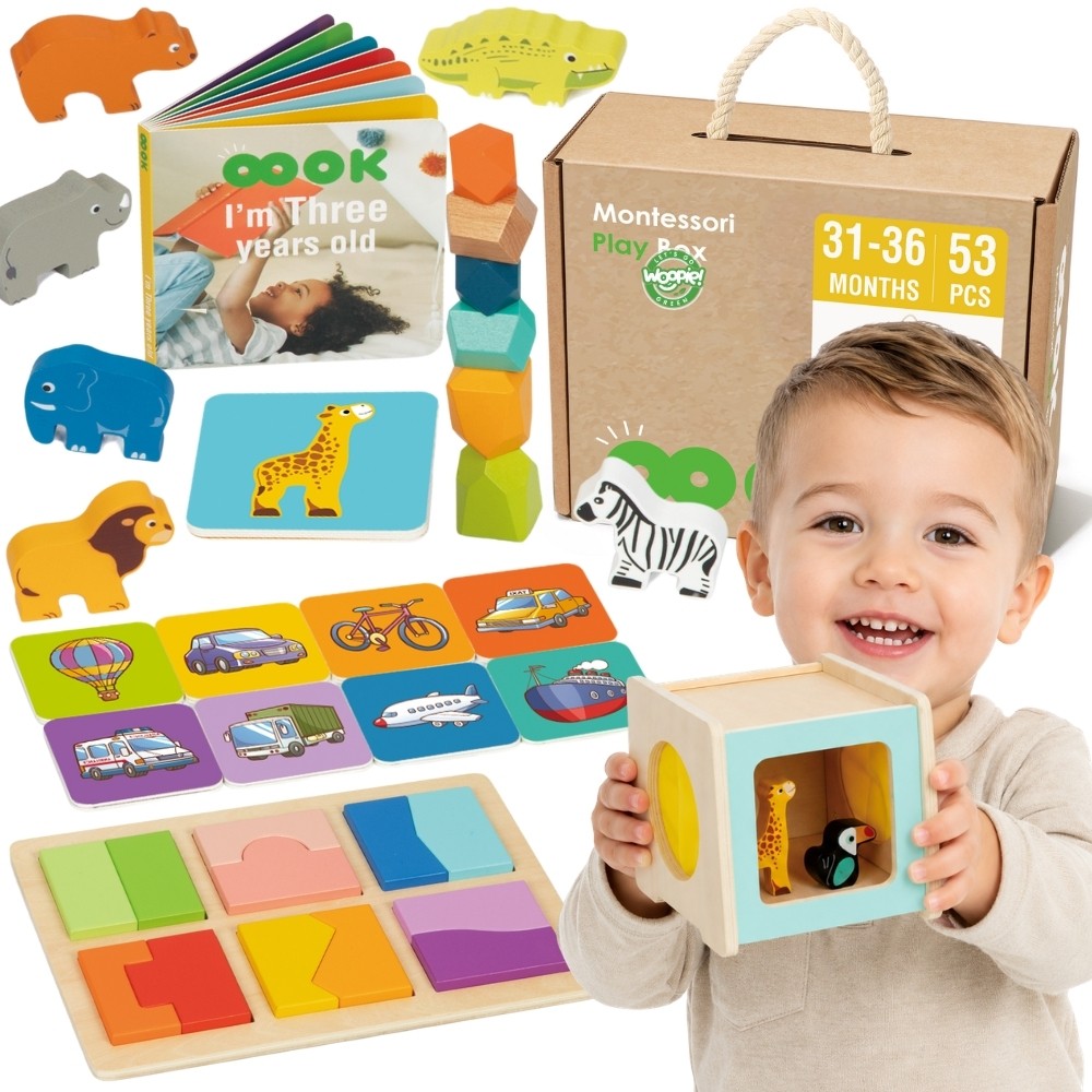 Woopie Green Box Xxl Montessori Educacional 7 em 1 Caixa Sensorial 31-36 Meses Fsc