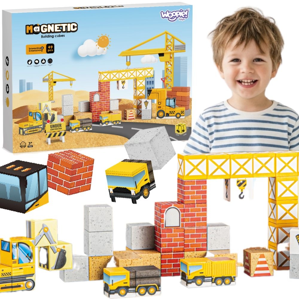 Woopie Cuburi Magnetice de Constructie de Constructie 49 Buc.