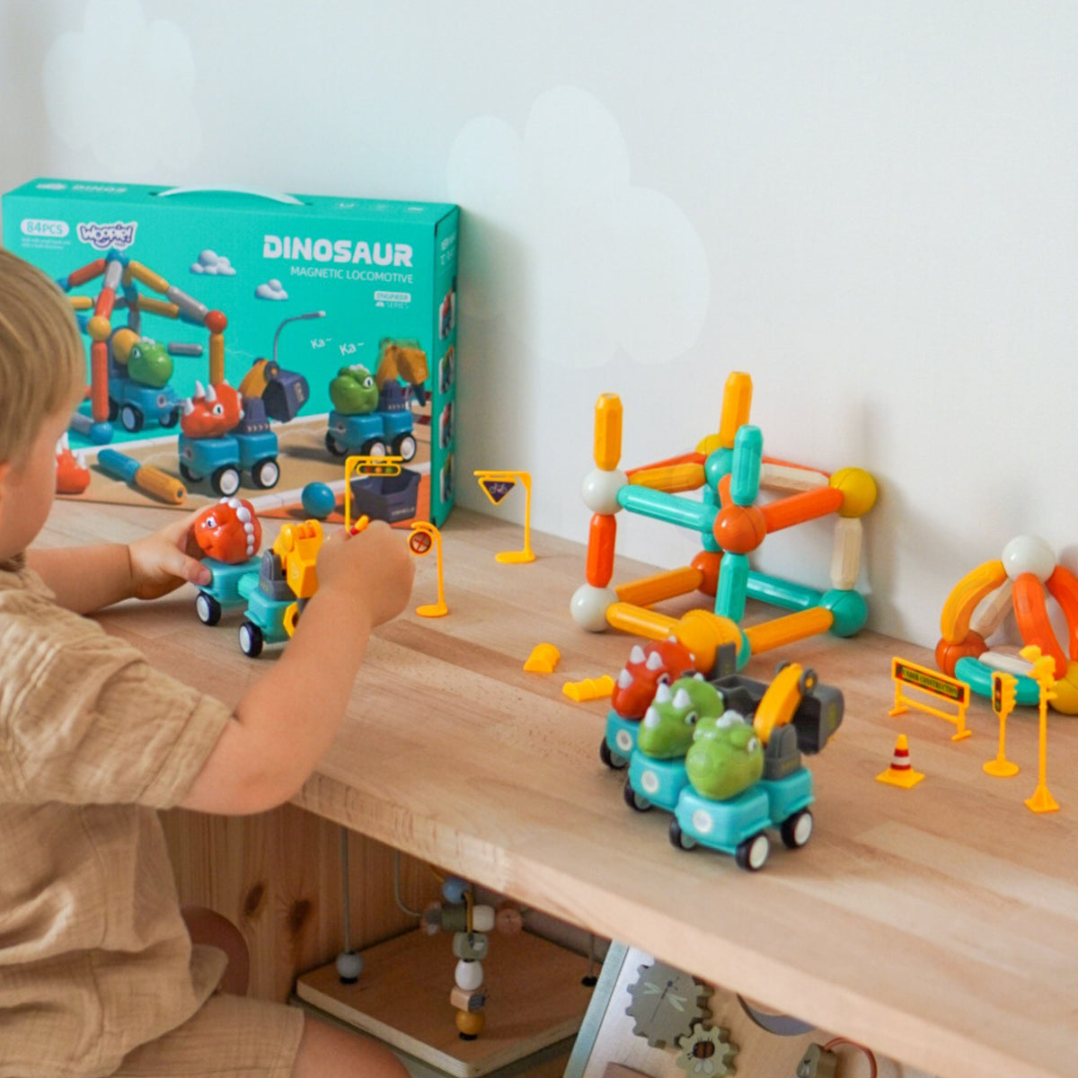 Woopie Magnetiska byggstenar Dinosaurier 84 st.