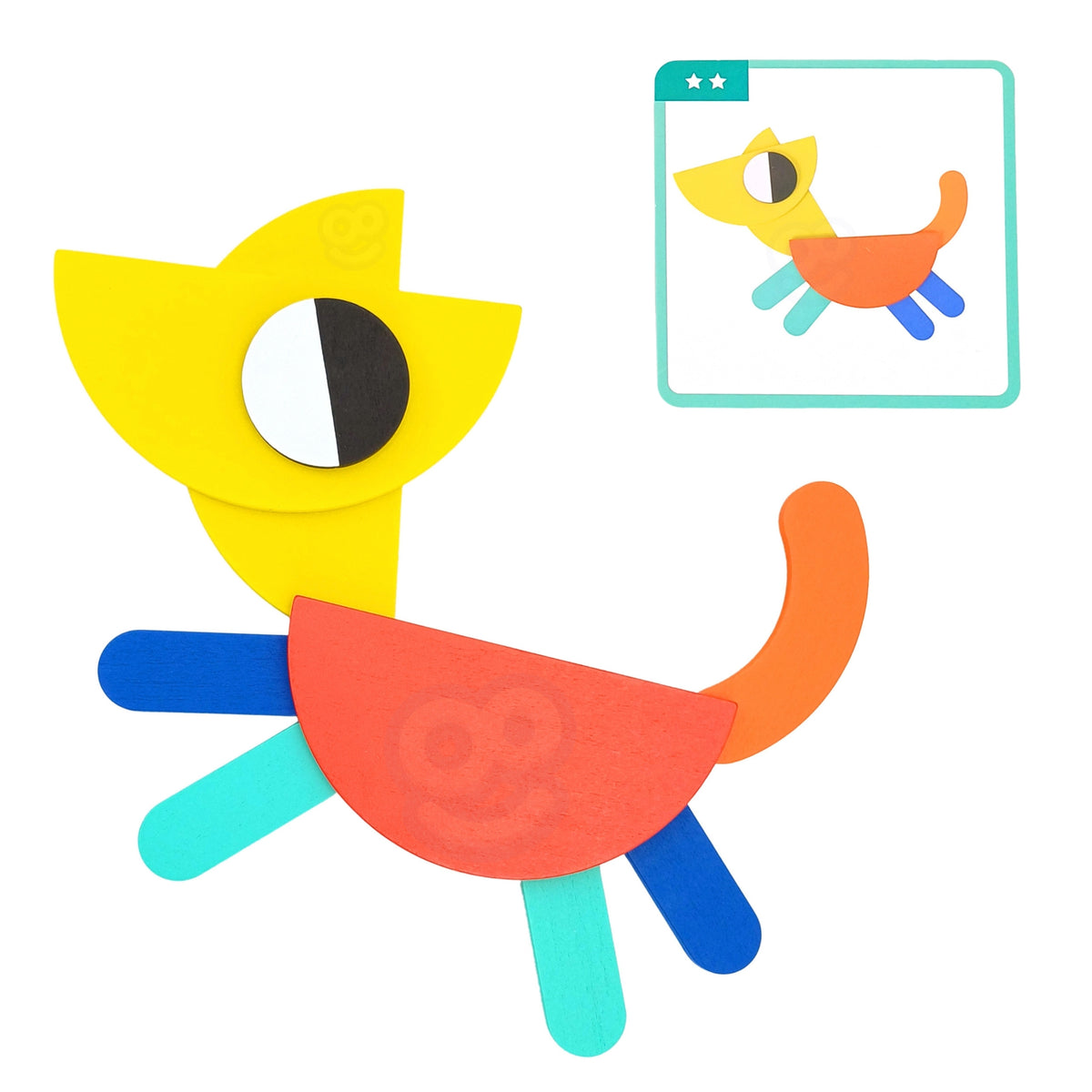 Woopie zelené drevené montessori puzzle 40 vzorov na vytvorenie 55 kusov s certifikáciou Fsc