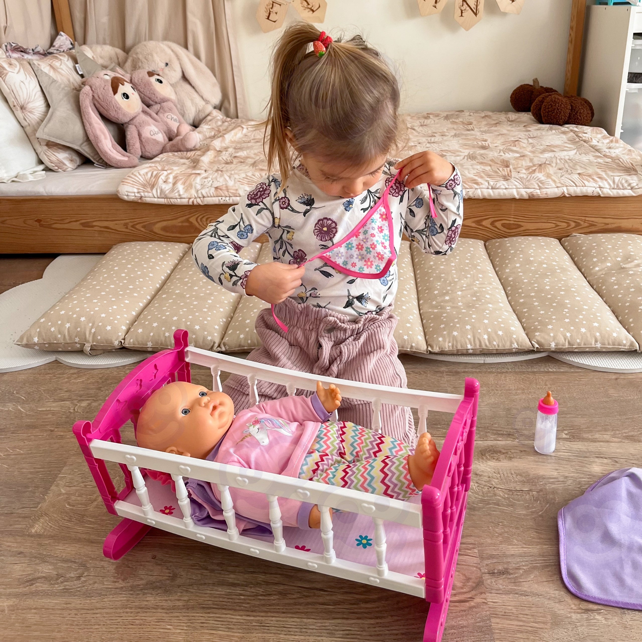 Woopie Royal Xl Baby-sitter Licorne Avec Berceau Et Ensemble D'alimentation