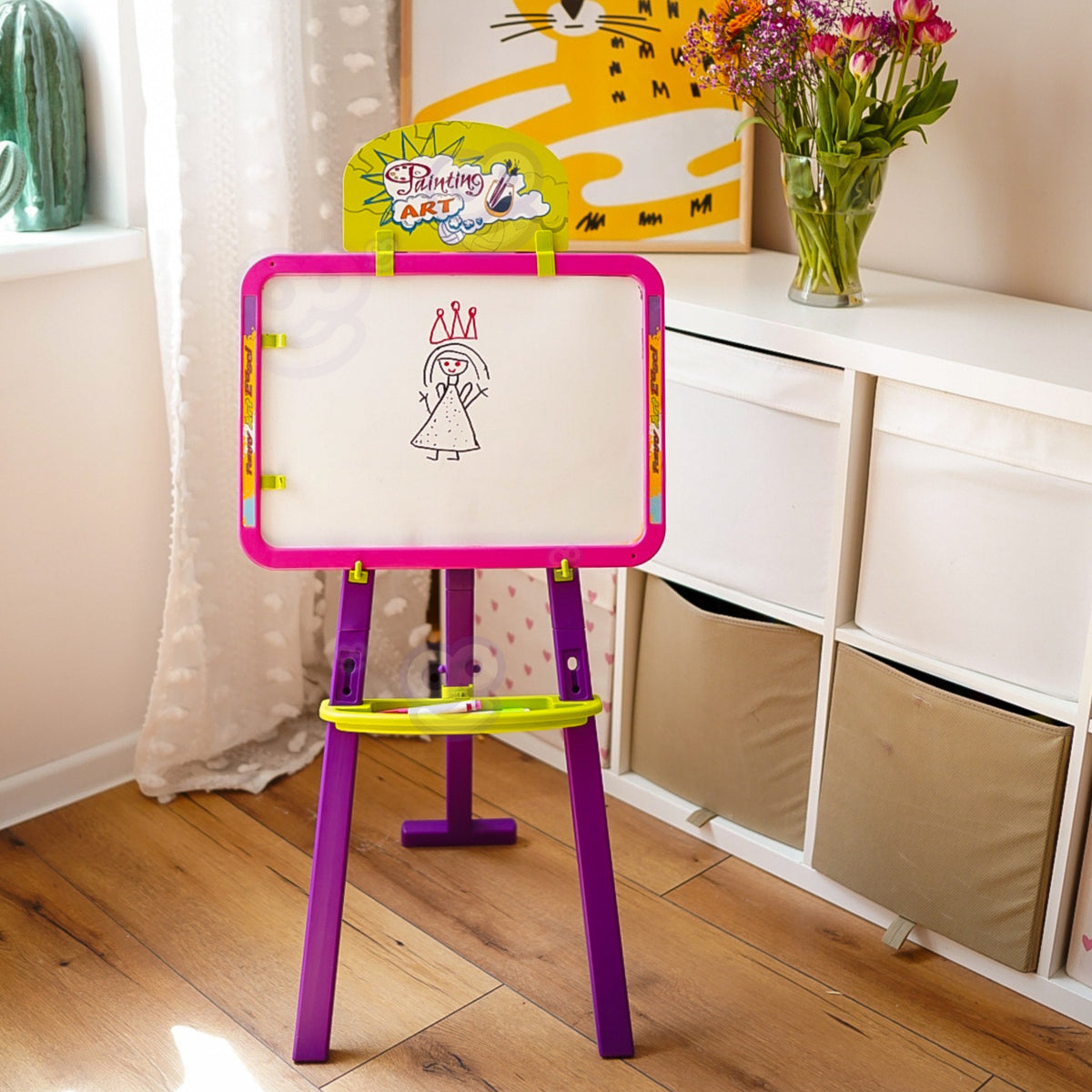 Woopie 3-i-1 Magnetic Dry Erase Board med ljus målning