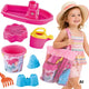 Woopie Sandbox Set With Boat And Bag Accessories 9 Pcs Pink Beach