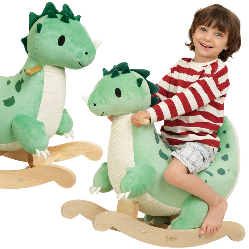 Klassieke wereld houten schommelende dinosaurus